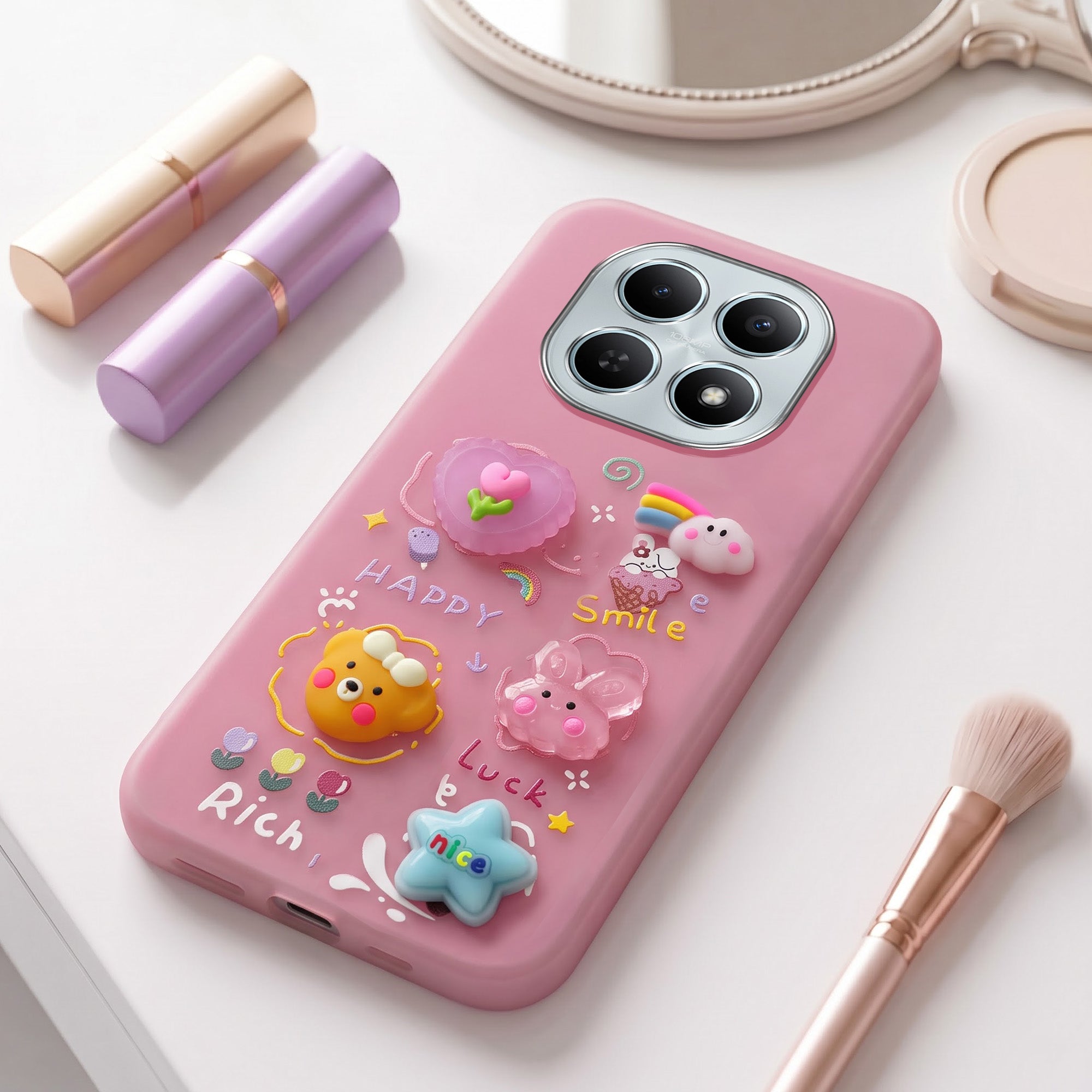 For Redmi Note 15 5G | Redmi Note 15 SE 5G Back Cover Case (Cute 3D cartoon charms design | Slim Aesthetic Case for Girls | Camera Protection | Hard Unbreakable)