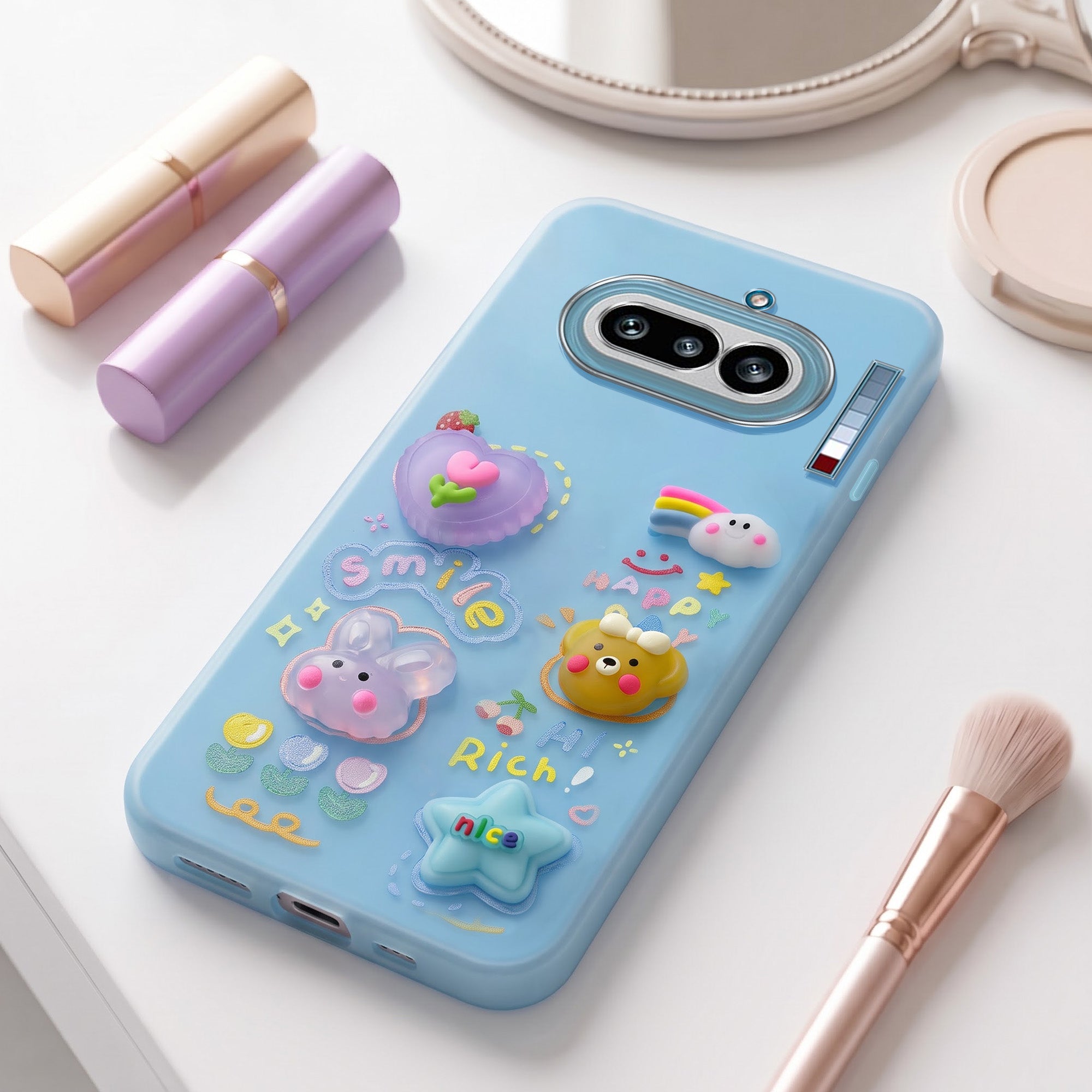 For Nothing Phone 4A 5G Back Cover Case (3D Cute Cartoons | Hard Back Side Soft | Matte Premium Finish | HD Printing)