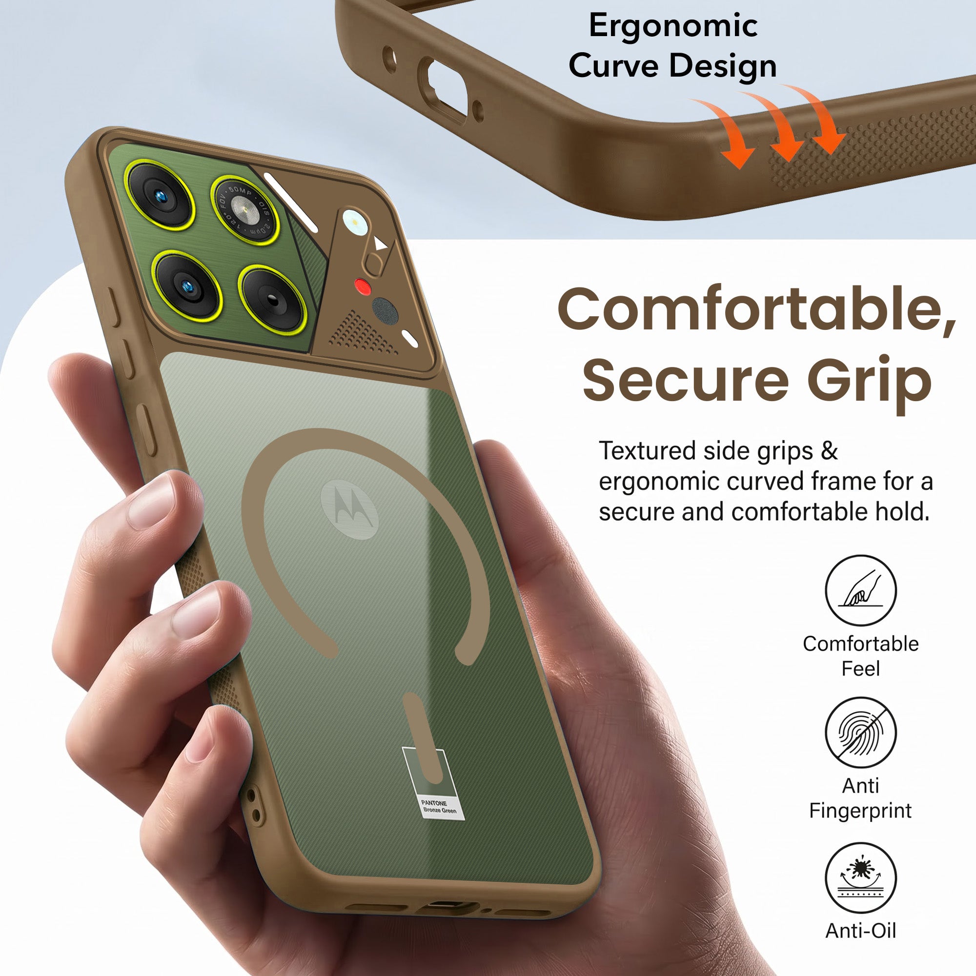 For Motorola Moto Edge 70 Back Cover Case Lifetime Anti-Yellow Clear (Camera Protection | Side Grip | Wireless MagSafe Compatible)