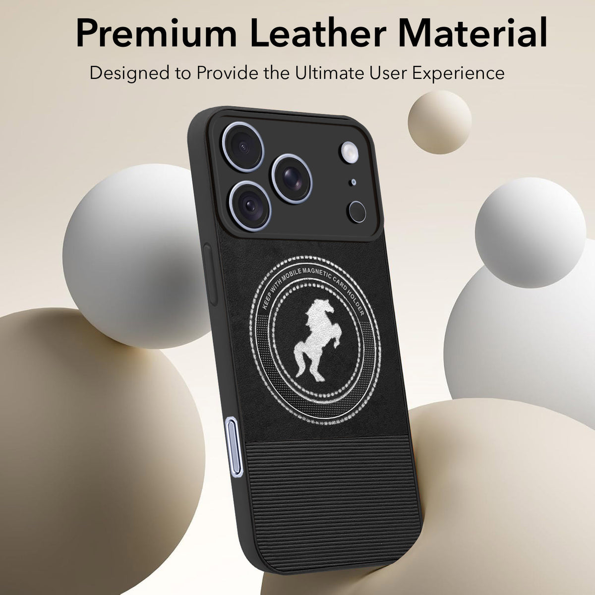 For Apple iPhone 18 Pro Back Cover Case PU Leather Finish (Professional Minimalist Texture | MagSafe Compatile | Camera Protection | Sleek Sober Formal)