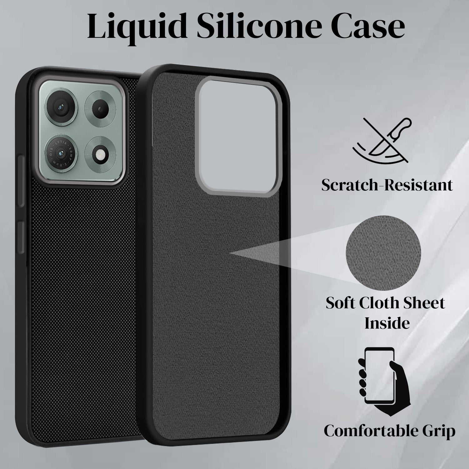For Motorola Moto Edge 70 Max Back Cover Case Rubberised (Textured Grip Design| Micro-Fiber Cloth Inside | Slim and Light Weight | Soft Touch and Feel)