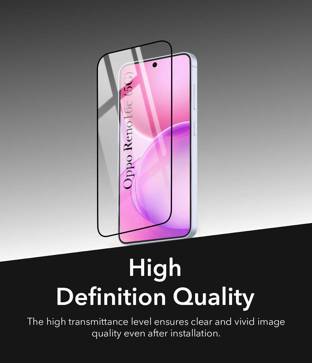 (Pack of 2) Tempered Glass For Oppo Reno 16C 5G Military-Grade Gorilla Tempered Glass Screen Protector With Installation Kit | Shatterproof, Full Coverage, HD Clear, Scratch Resistant