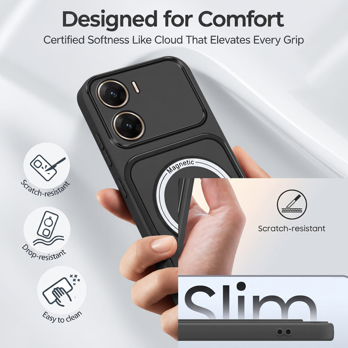 For Vivo V29e 5G Back Case Cover Metallic (Hybrid Armor Kickstand | MagSafe Compatible | Camera Protection Shockproof)