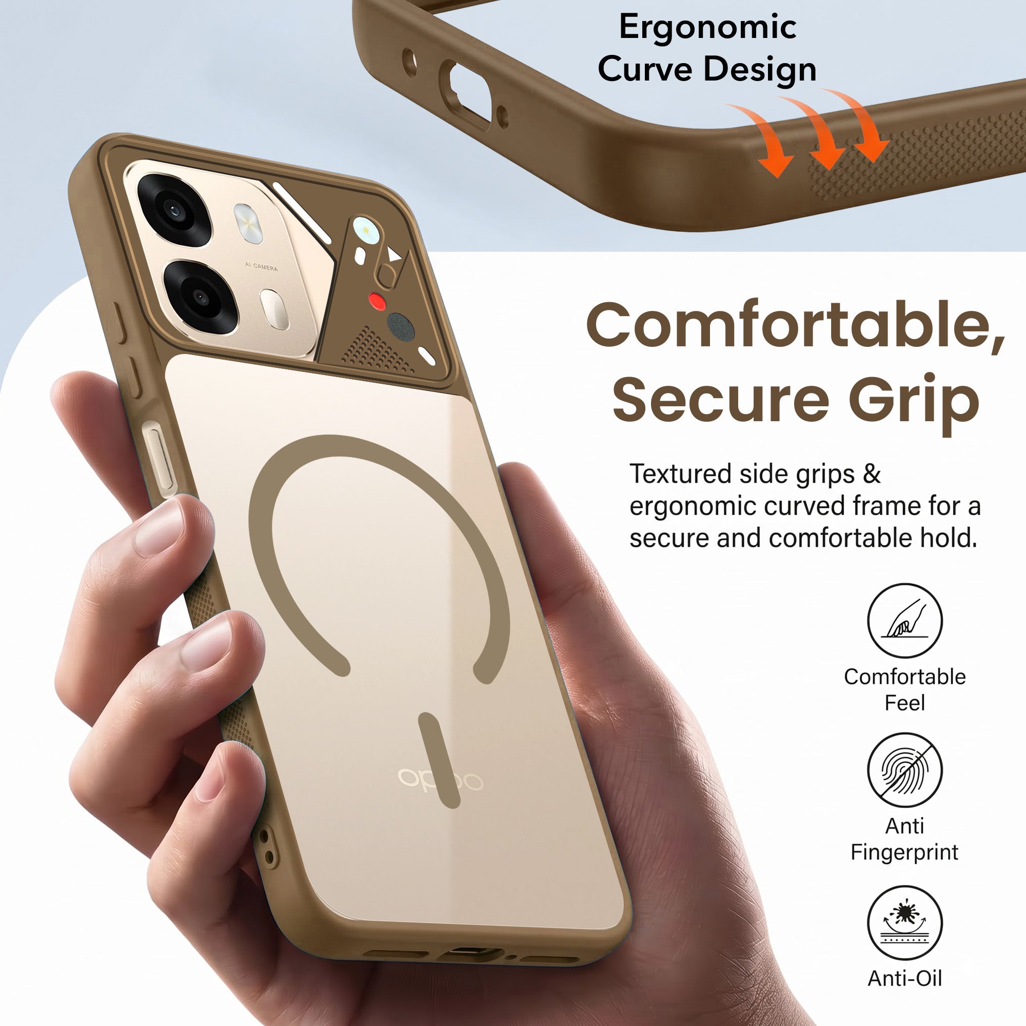 For Oppo A6 Pro Back Cover Case Lifetime Anti-Yellow Clear (Camera Protection | Side Grip | Wireless MagSafe Compatible)
