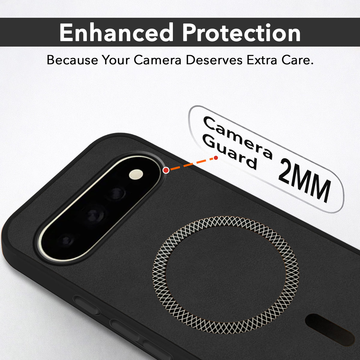 For Google Pixel 11 Pro Back Cover Case Leather Finish (MagSafe Compatible Wireless Charging | Soft Touch | Camera Bump Protection)