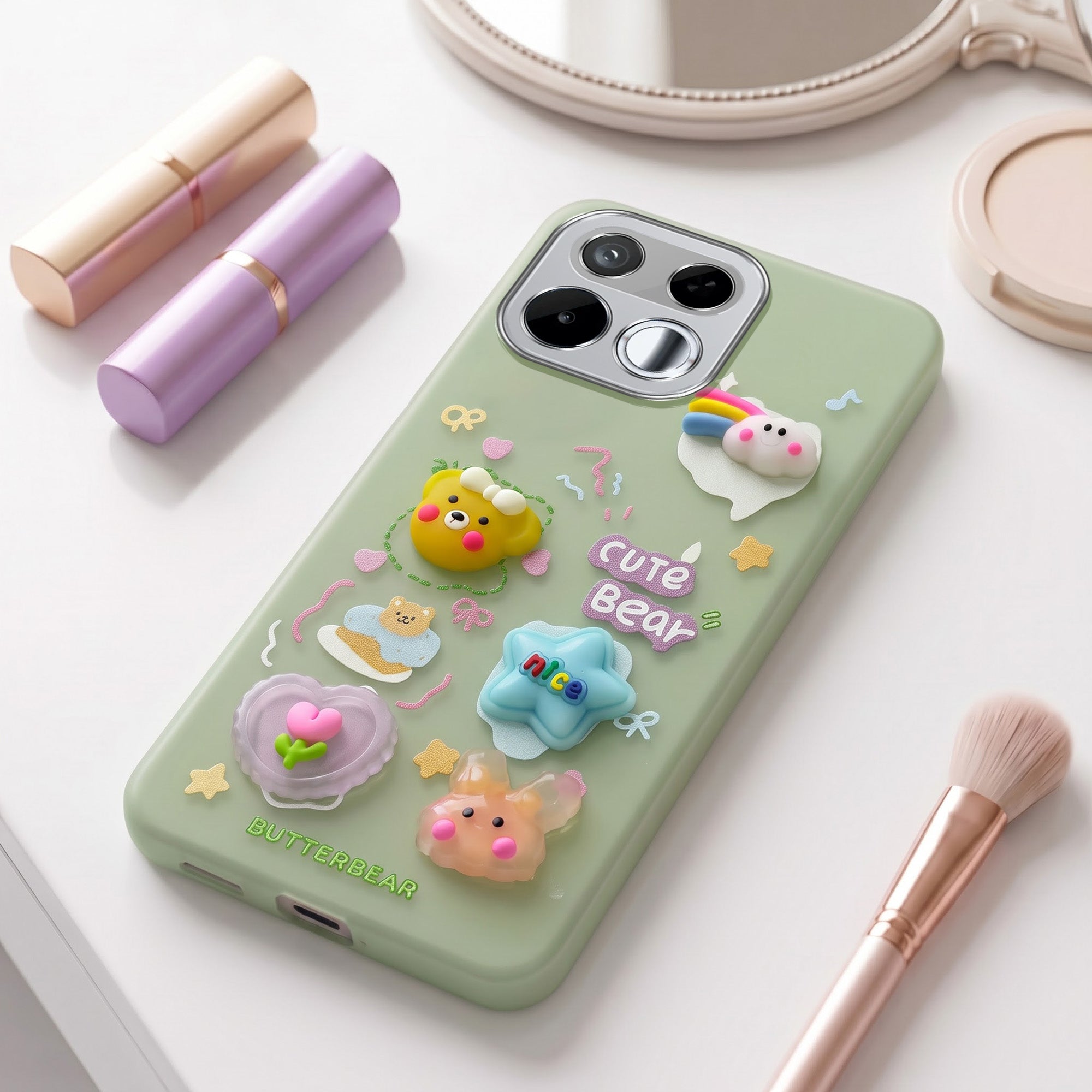 For Realme 16T 5G Back Cover Case (3D Cute Cartoons | Hard Back Side Soft | Matte Premium Finish | HD Printing)