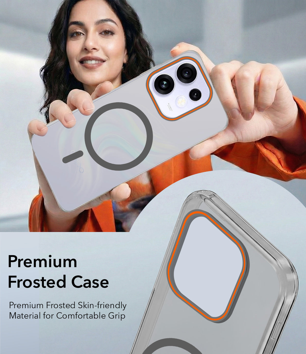 For Oppo Reno 16 Back Cover Case (Soft Touch | Camera Bump Protection | MagSafe Compatible | Matte Finish)