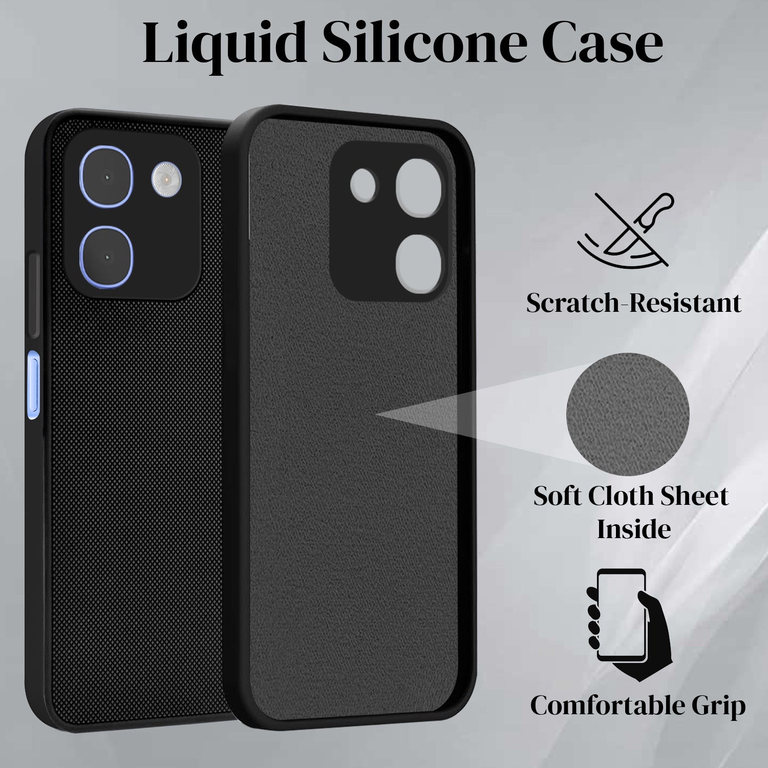 For Lava Virat V1 4G Back Cover Case Rubberised (Textured Grip Design| Micro-Fiber Cloth Inside | Slim and Light Weight | Soft Touch and Feel)