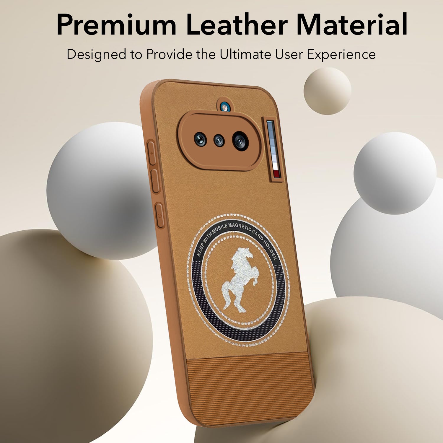 For Nothing Phone 4A 5G Back Cover Case PU Leather Finish (Professional Minimalist Texture | MagSafe Compatile | Camera Protection | Sleek Sober Formal)
