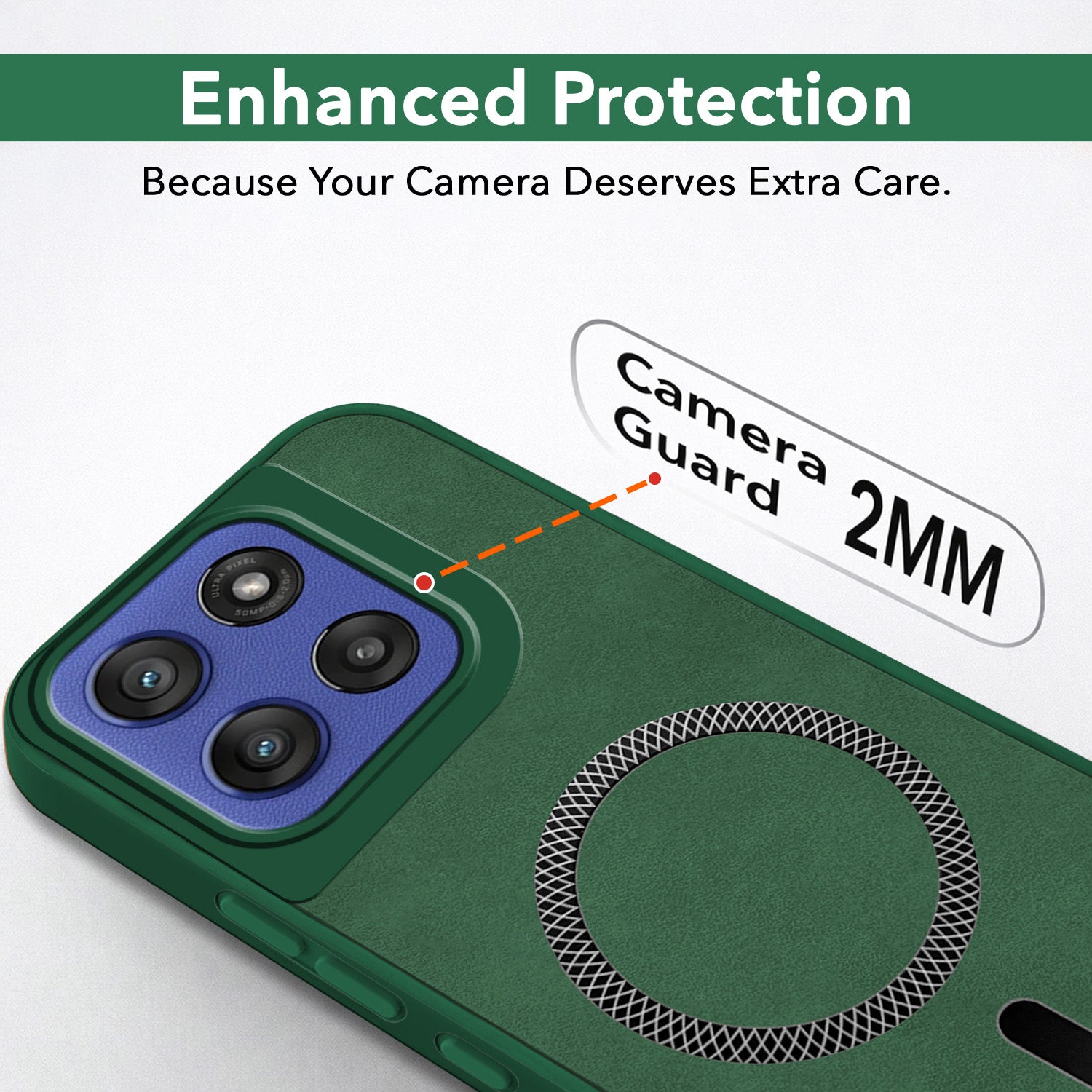 For Motorola Moto Edge 60 Stylus Back Cover Case Leather Finish (MagSafe Compatible Wireless Charging | Soft Touch | Camera Bump Protection)