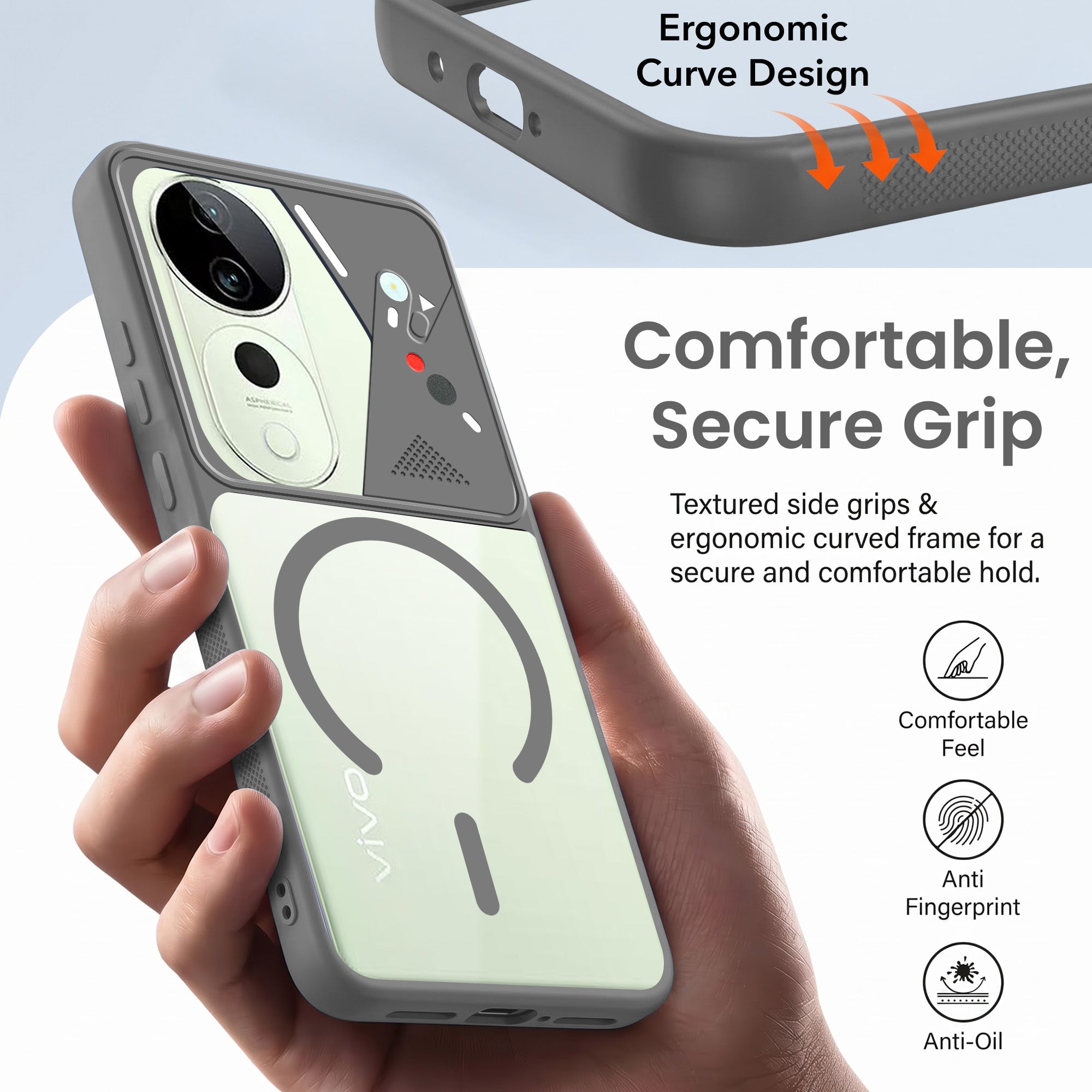 For Vivo T3 Ultra Back Cover Case Lifetime Anti-Yellow Clear (Camera Protection | Side Grip | Wireless MagSafe Compatible)
