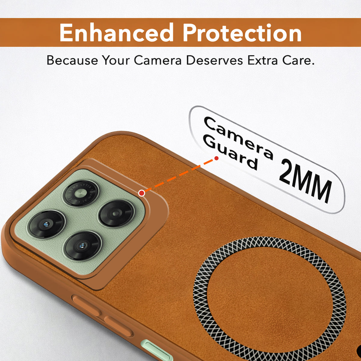 For Motorola Moto G77 Power Back Cover Case Leather Finish (MagSafe Compatible Wireless Charging | Soft Touch | Camera Bump Protection)