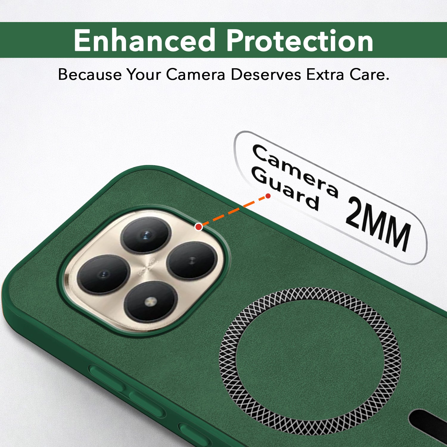 For Xiaomi Redmi Note 15 Pro Plus 5G Back Cover Case Leather Finish (MagSafe Compatible Wireless Charging | Soft Touch | Camera Bump Protection)