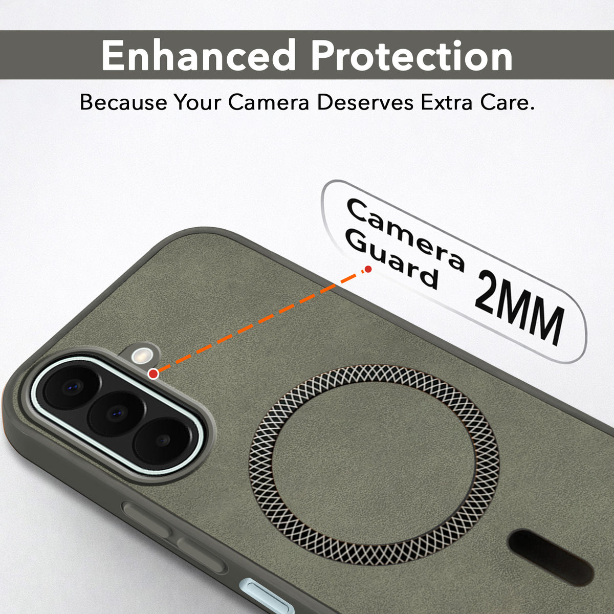 For Samsung Galaxy F70 Pro 5G Back Cover Case Leather Finish (MagSafe Compatible Wireless Charging | Soft Touch | Camera Bump Protection)