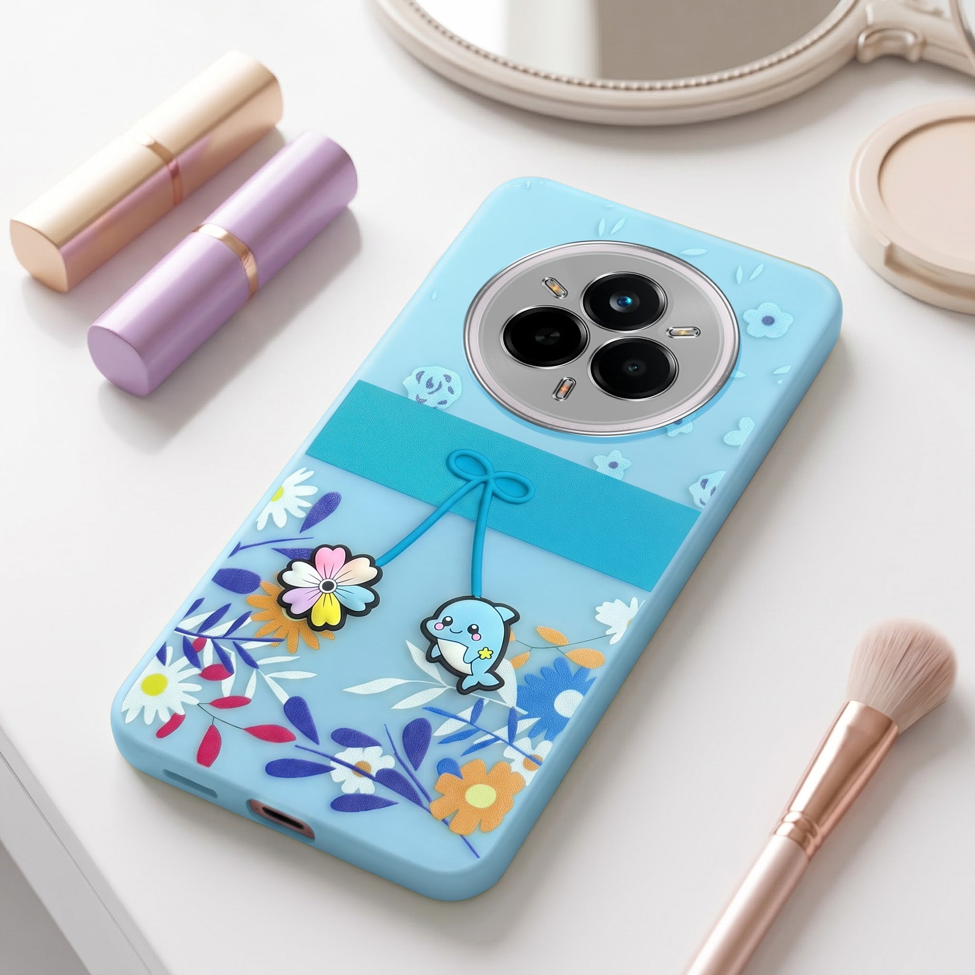 For Realme 14 Pro Back Cover Case (3D Cute Cartoons | Hard Back Side Soft | Matte Premium Finish | HD Printing)