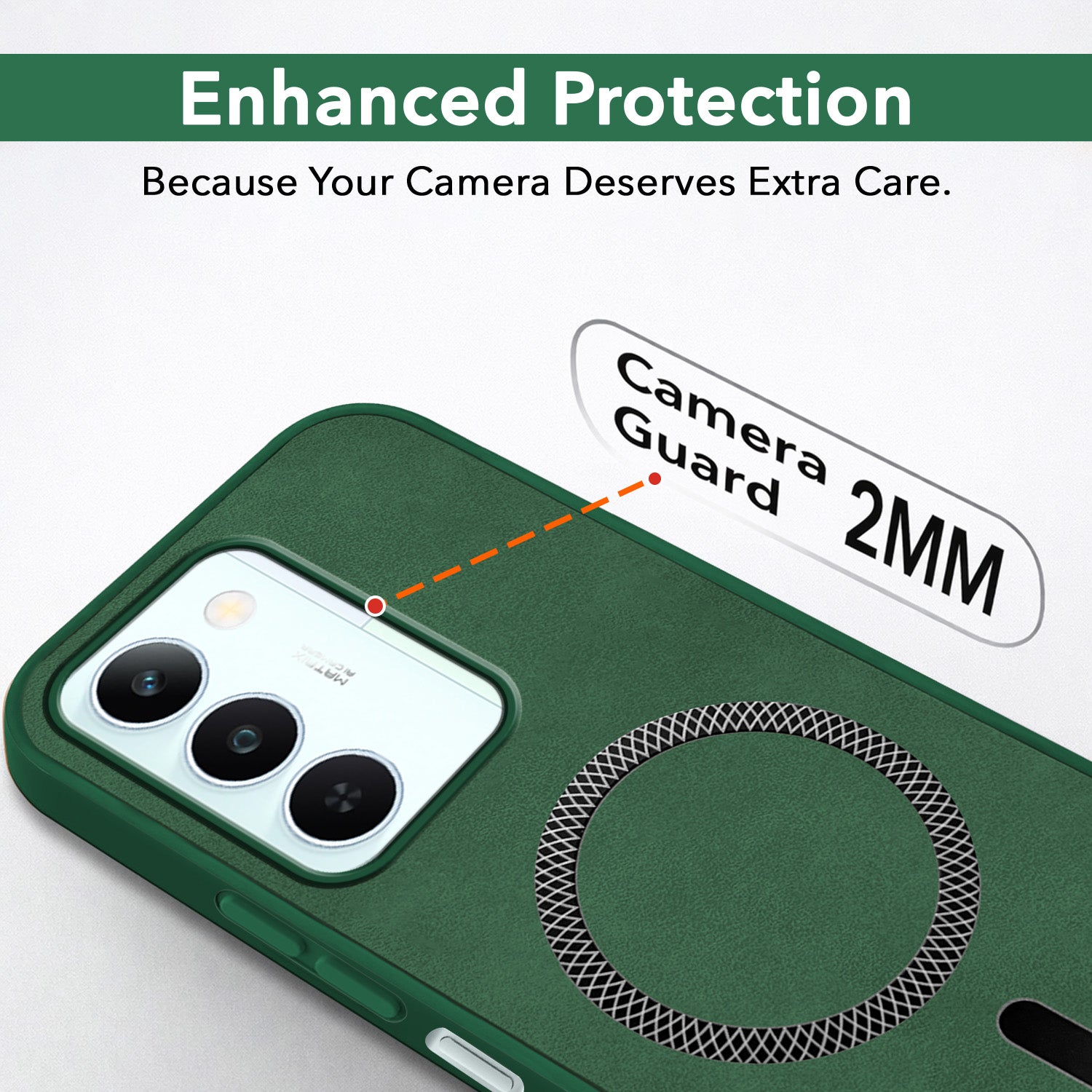 For Realme P4 Lite 5G | Narzo 100 Lite 5G Back Cover Case Leather Finish (MagSafe Compatible Wireless Charging | Soft Touch | Camera Bump Protection)