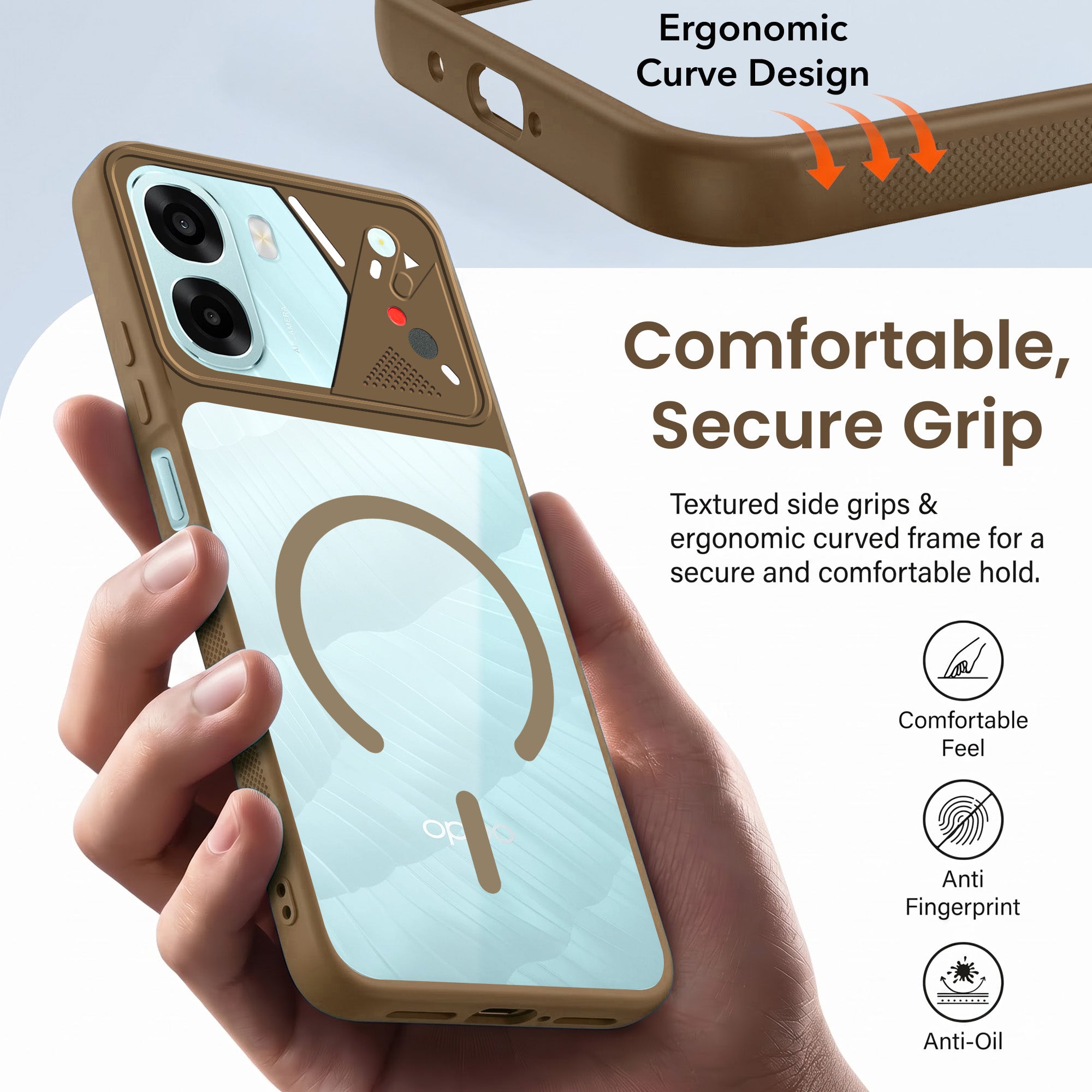 For Oppo A6X | Oppo A6S Back Cover Case Lifetime Anti-Yellow Clear (Camera Protection | Side Grip | Wireless MagSafe Compatible)