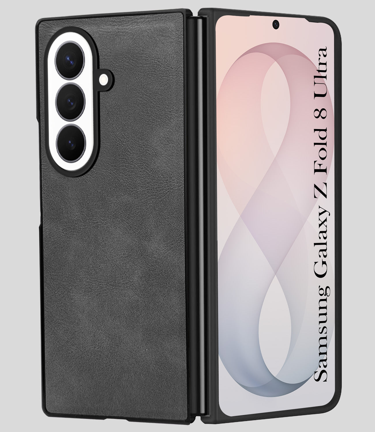 For Samsung Galaxy Z Fold 8 Ultra Back Case Cover Premium Genuine Leather (Integrated Front Screen Protector | Inside Microfiber Cloth)