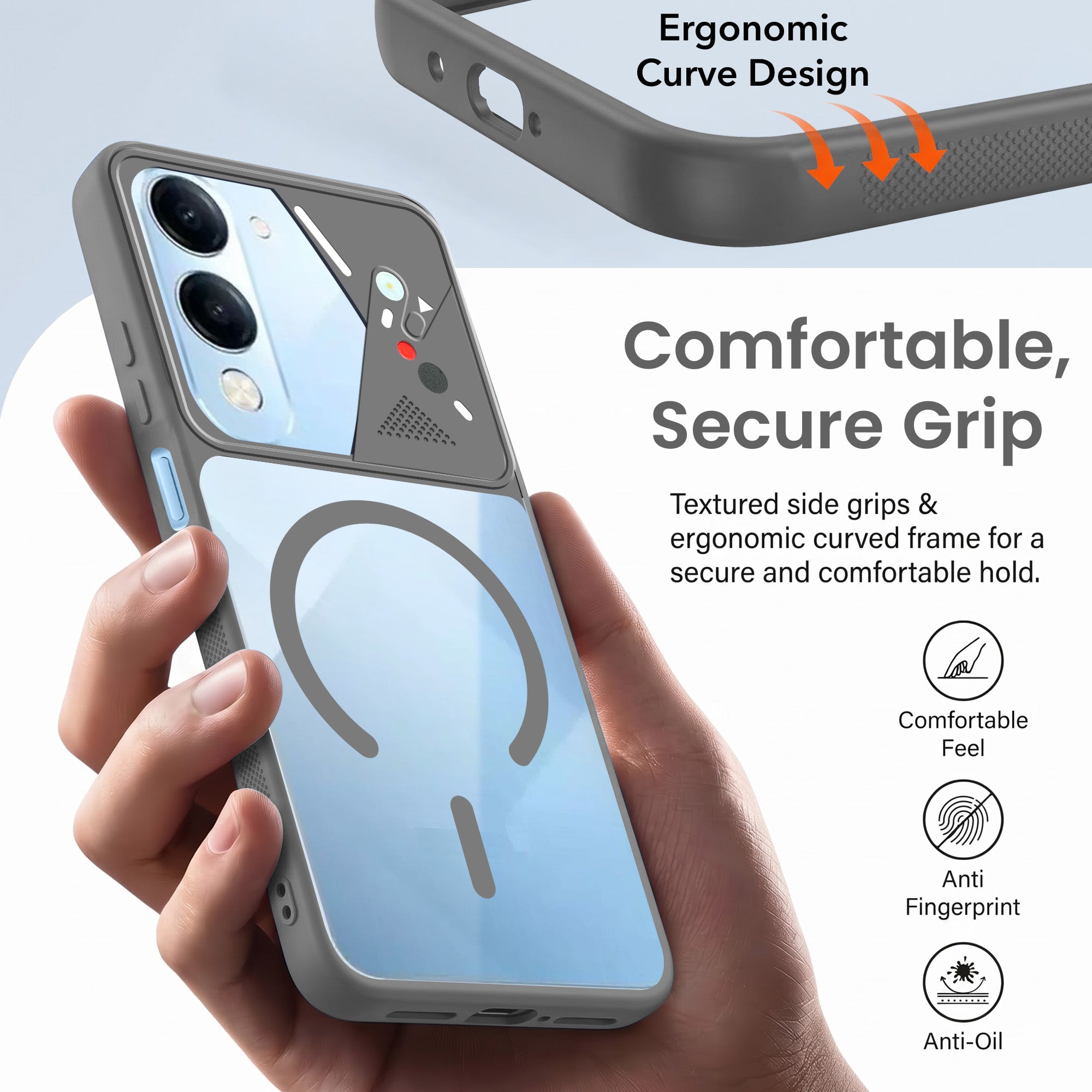 For Vivo iQOO Z10 Lite Back Cover Case Lifetime Anti-Yellow Clear (Camera Protection | Side Grip | Wireless MagSafe Compatible)