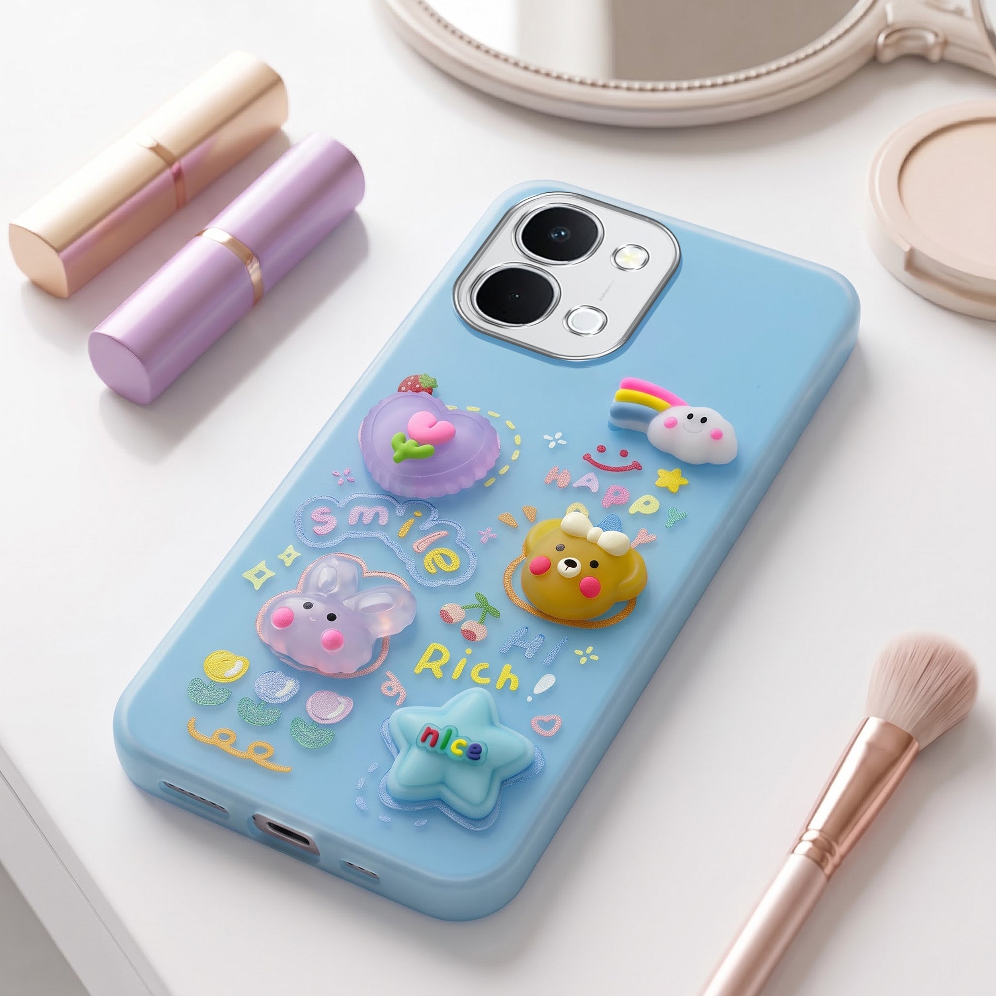 For Vivo Y51 Pro 5G | Vivo T5x Back Cover Case (3D Cute Cartoons | Hard Back Side Soft | Matte Premium Finish | HD Printing)