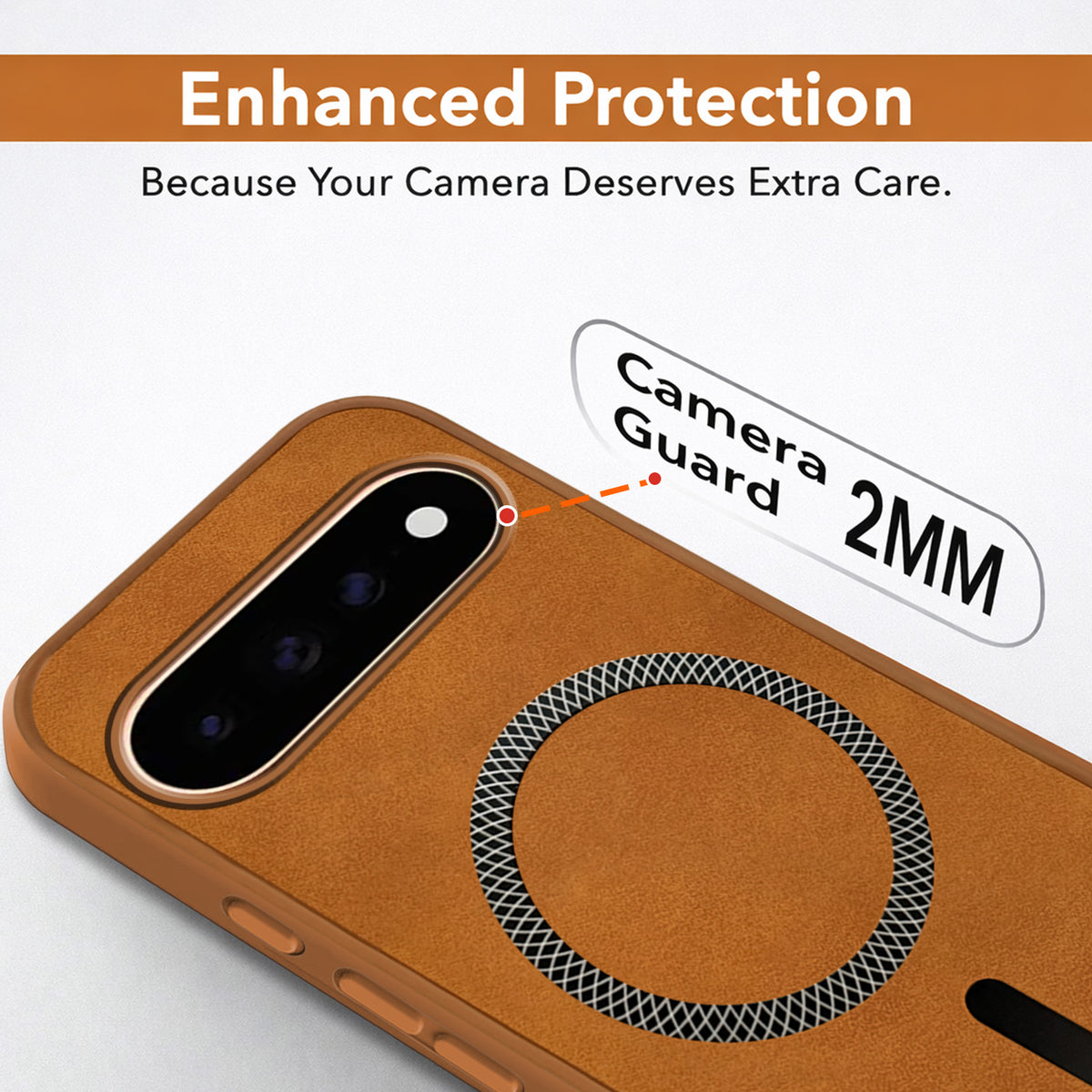 For Google Pixel 11 Pro XL Back Cover Case Leather Finish (MagSafe Compatible Wireless Charging | Soft Touch | Camera Bump Protection)