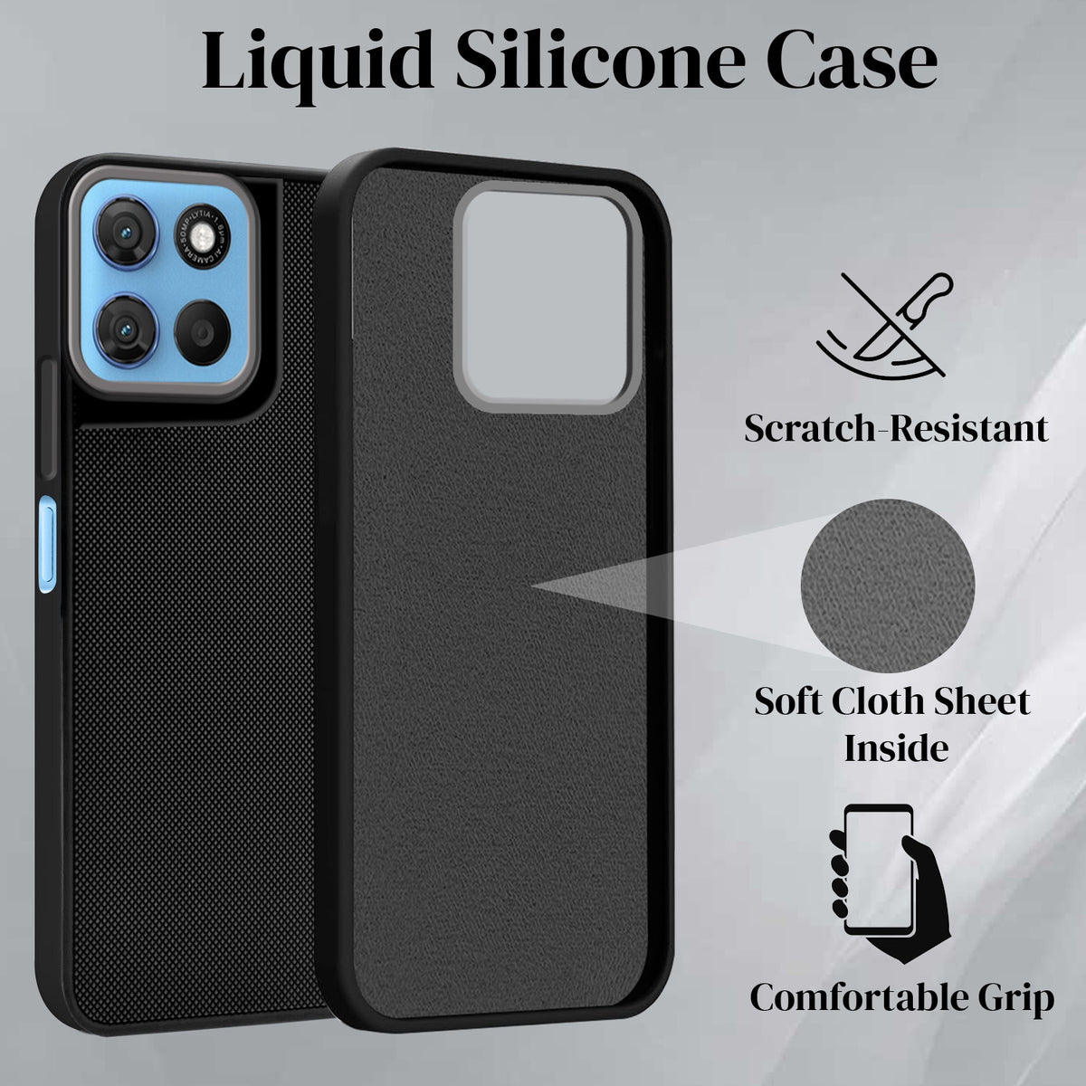For Motorola Moto G Max Back Cover Case Rubberised (Textured Grip Design| Micro-Fiber Cloth Inside | Slim and Light Weight | Soft Touch and Feel)