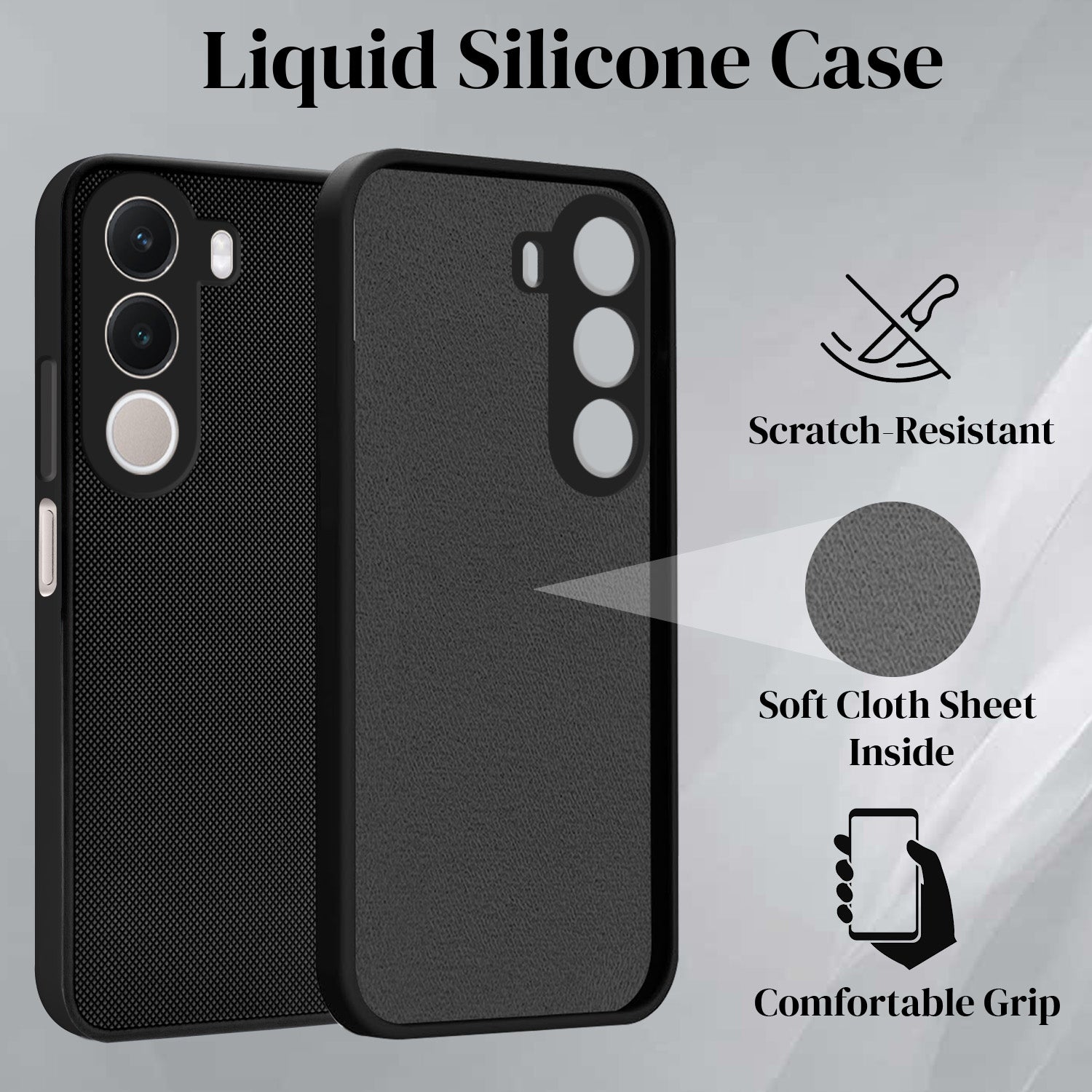 For Realme C100X Back Cover Case Rubberised (Textured Grip Design| Micro-Fiber Cloth Inside | Slim and Light Weight | Soft Touch and Feel)