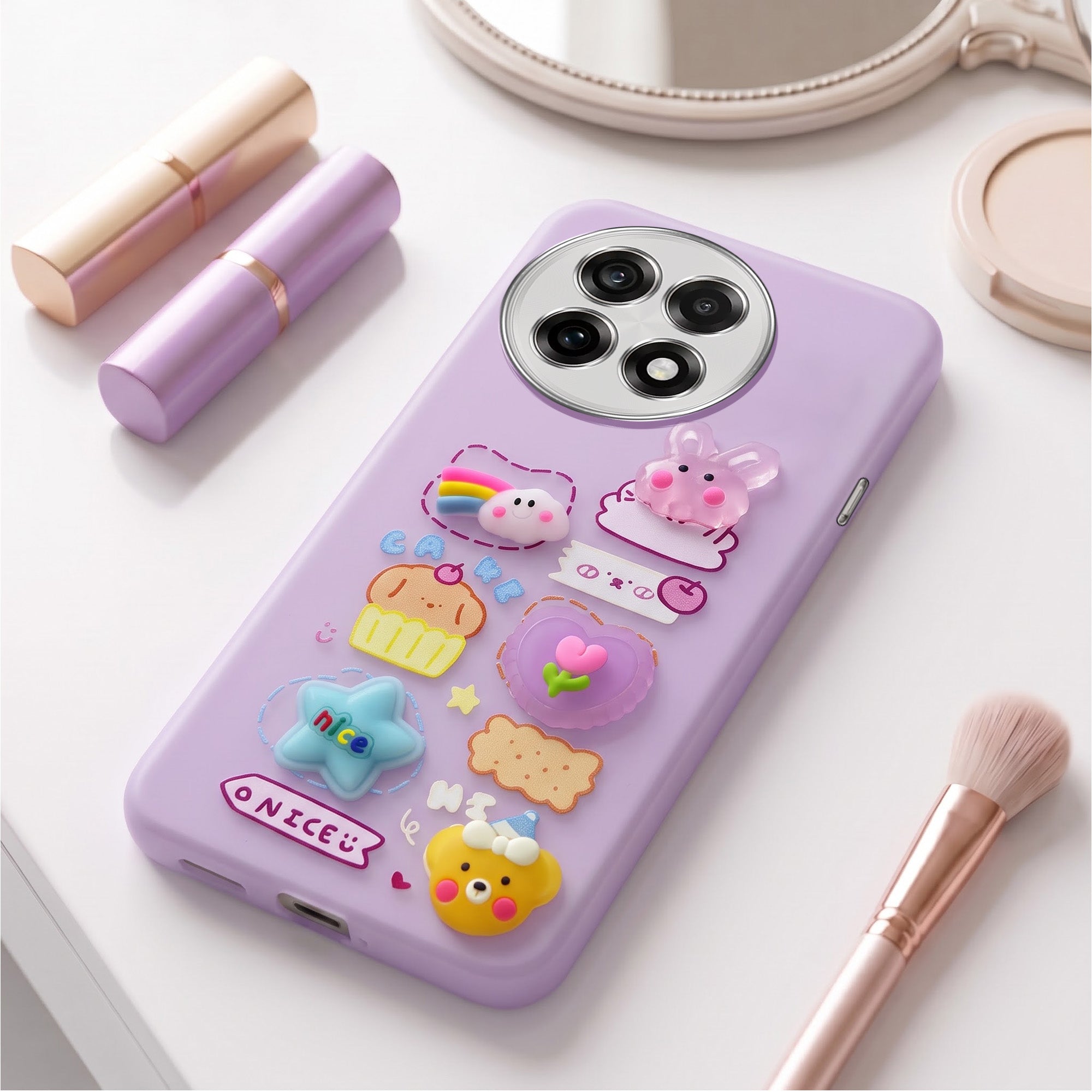 For OnePlus 13R Back Cover Case (3D Cute Cartoons | Hard Back Side Soft | Matte Premium Finish | HD Printing)