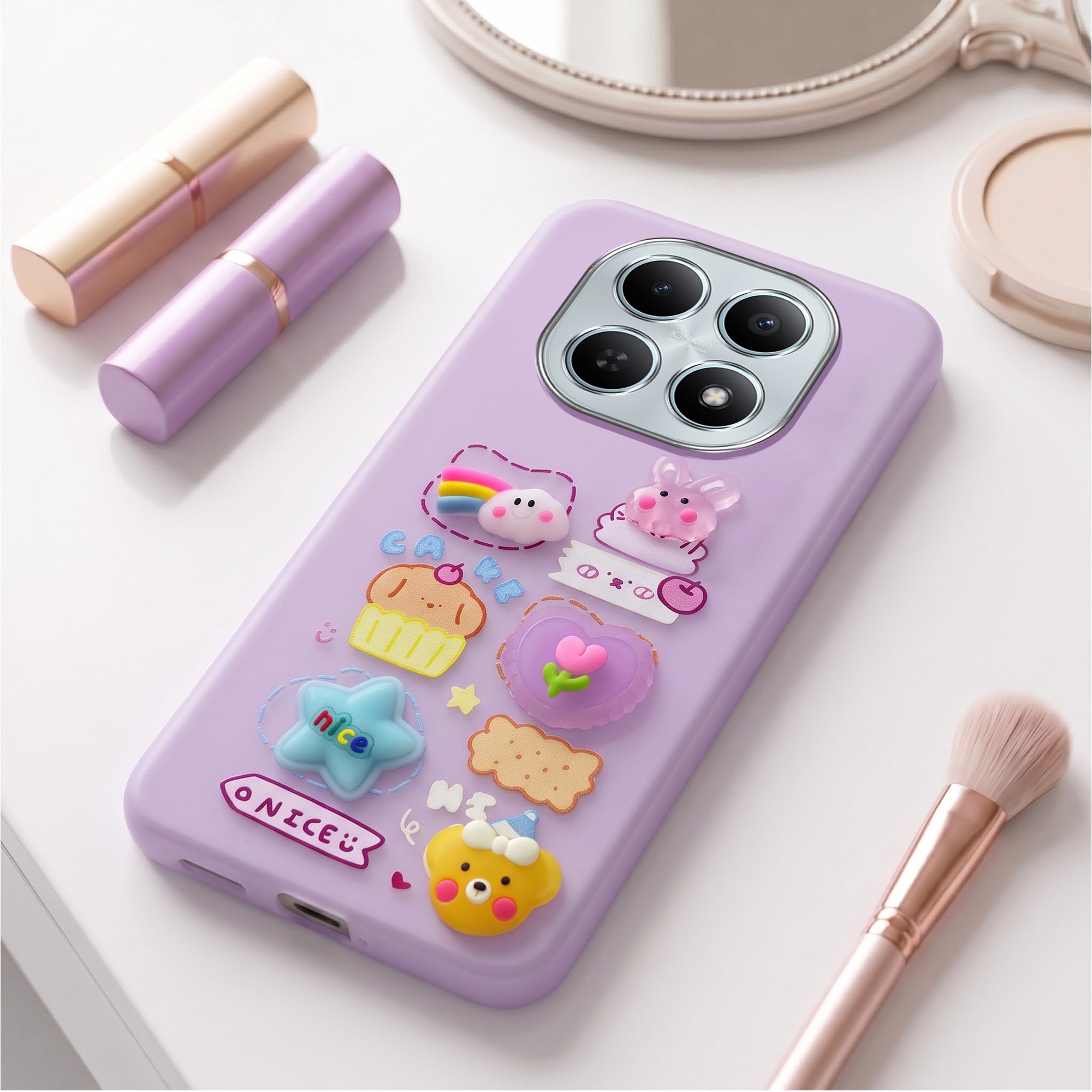 For Poco M8 5G Back Cover Case (Cute 3D cartoon charms design | Slim Aesthetic Case for Girls | Camera Protection | Hard Unbreakable)