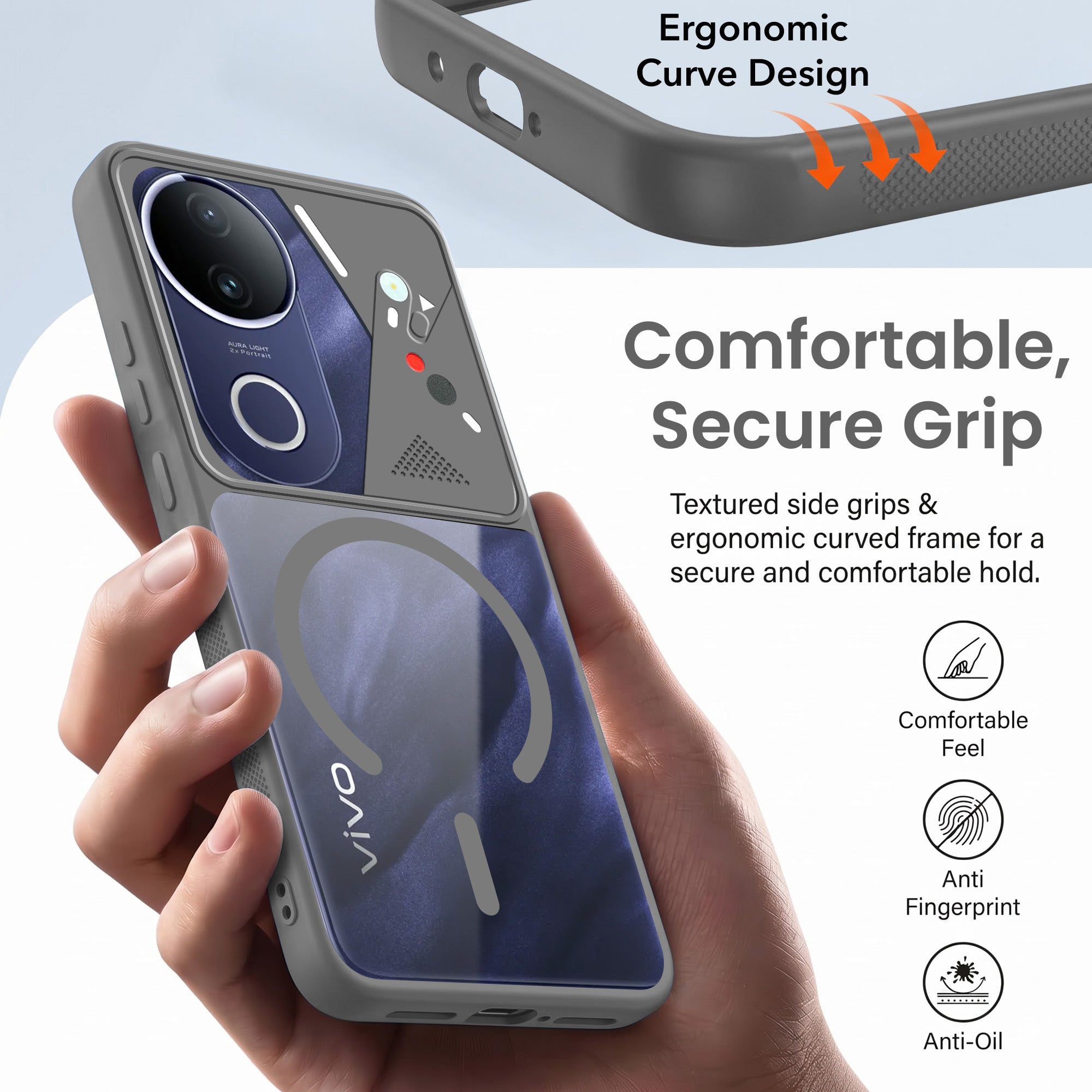 For Vivo T4R Back Cover Case Lifetime Anti-Yellow Clear (Camera Protection | Side Grip | Wireless MagSafe Compatible)