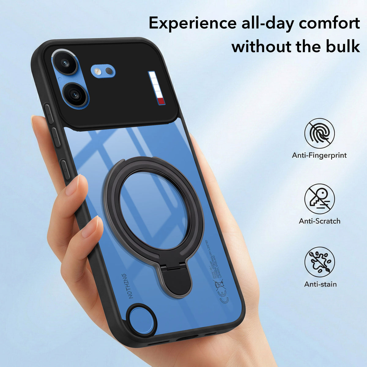 For Nothing Phone 4B 5G Back Cover Case (Kick Stand Ring Holder | Life time Anti Yellow | Camera Protection)