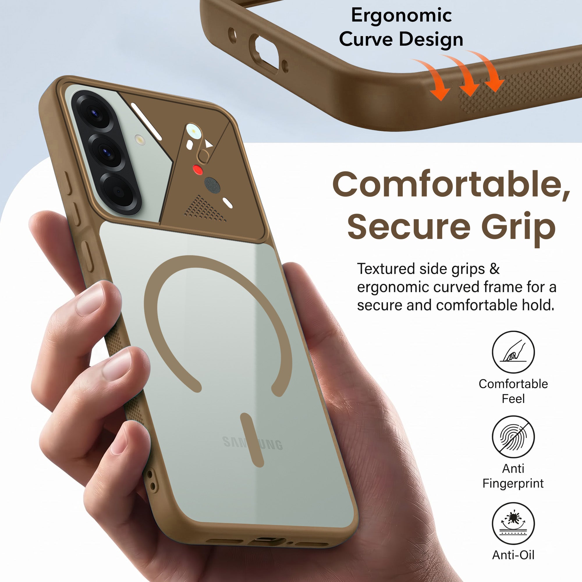 For Samsung Galaxy A56 Back Cover Case Lifetime Anti-Yellow Clear (Camera Protection | Side Grip | Wireless MagSafe Compatible)