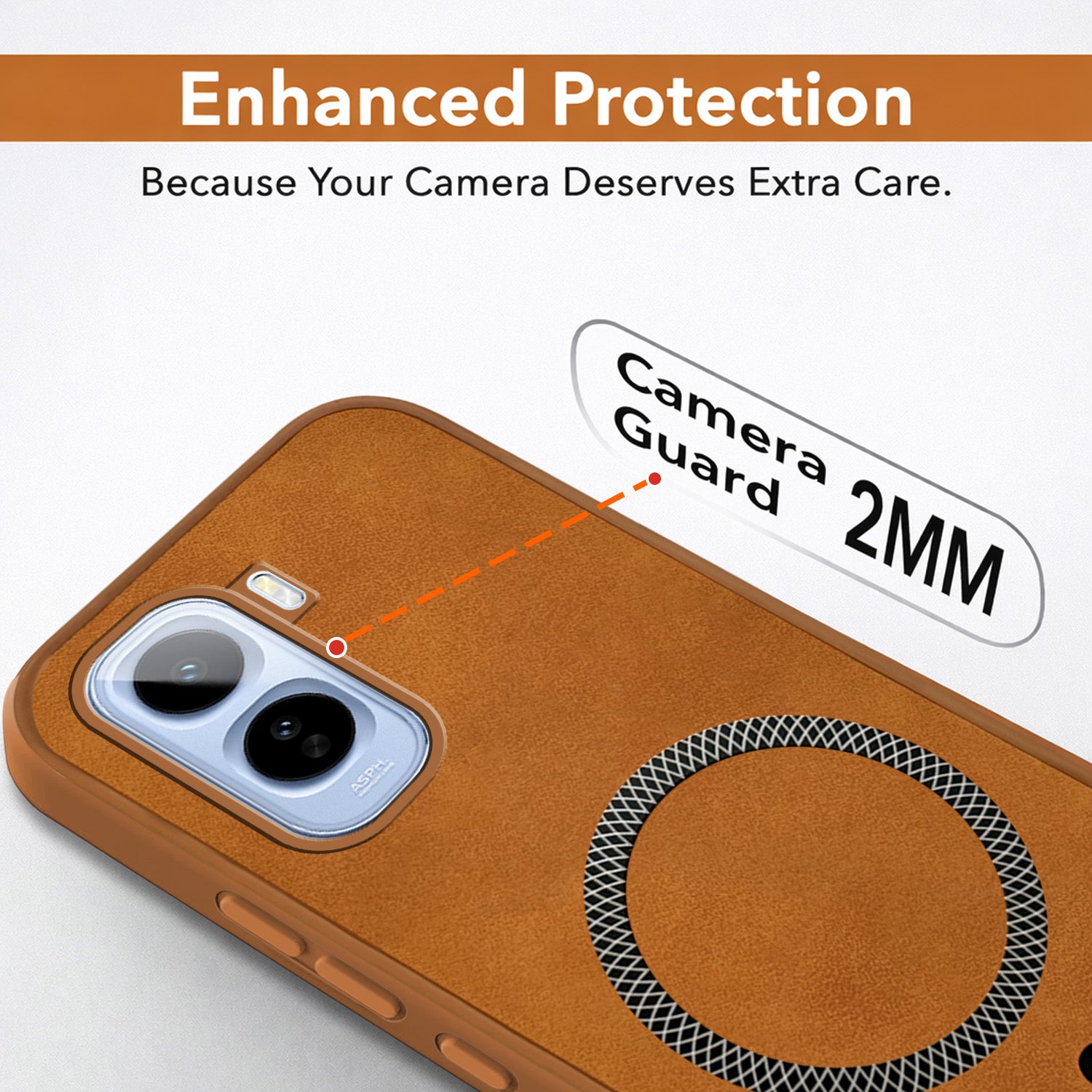 For Vivo T5 Pro 5G Back Cover Case Leather Finish (MagSafe Compatible Wireless Charging | Soft Touch | Camera Bump Protection)