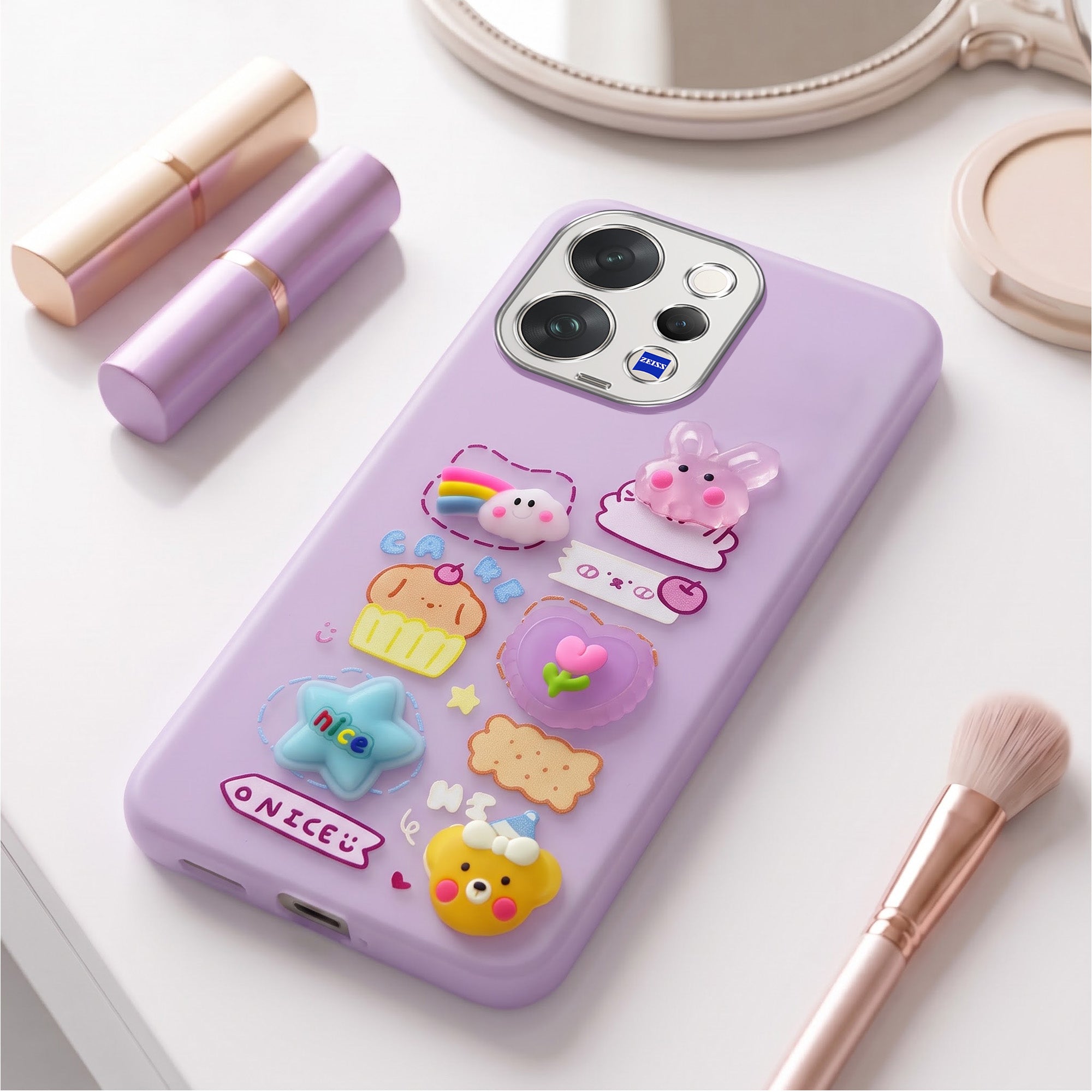 For Vivo V70 | Vivo V70 Elite 5G Back Cover Case (3D Cute Cartoons | Hard Back Side Soft | Matte Premium Finish | HD Printing)
