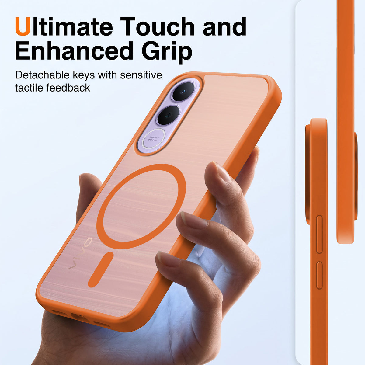 For Vivo V70 FE 5G Matte Finish Back Case Cover (MagSafe Compatible | Translucent Soft Touch | Slim and Unbreakable)
