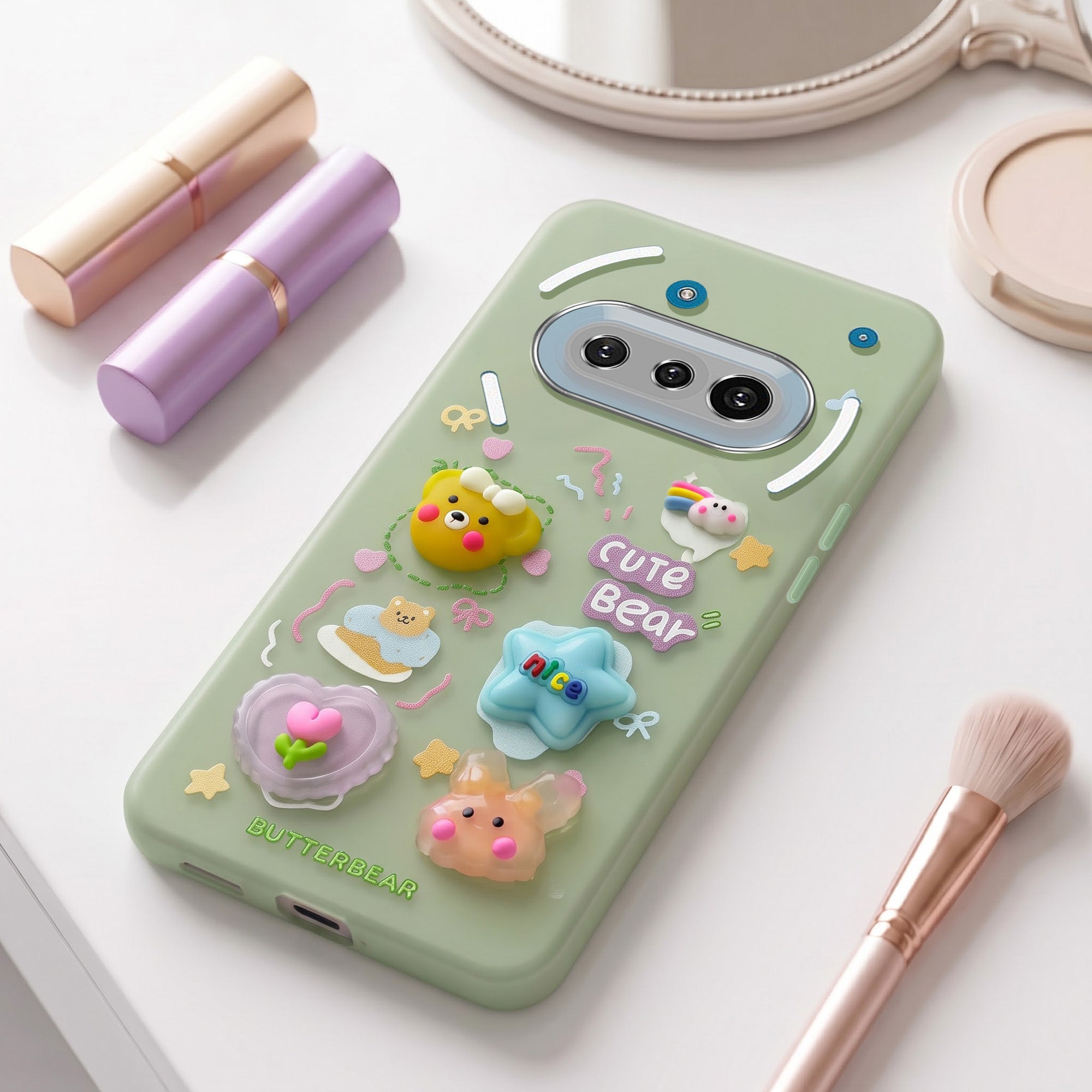 For Nothing Phone 3A 5G Back Cover Case (3D Cute Cartoons | Hard Back Side Soft | Matte Premium Finish | HD Printing)