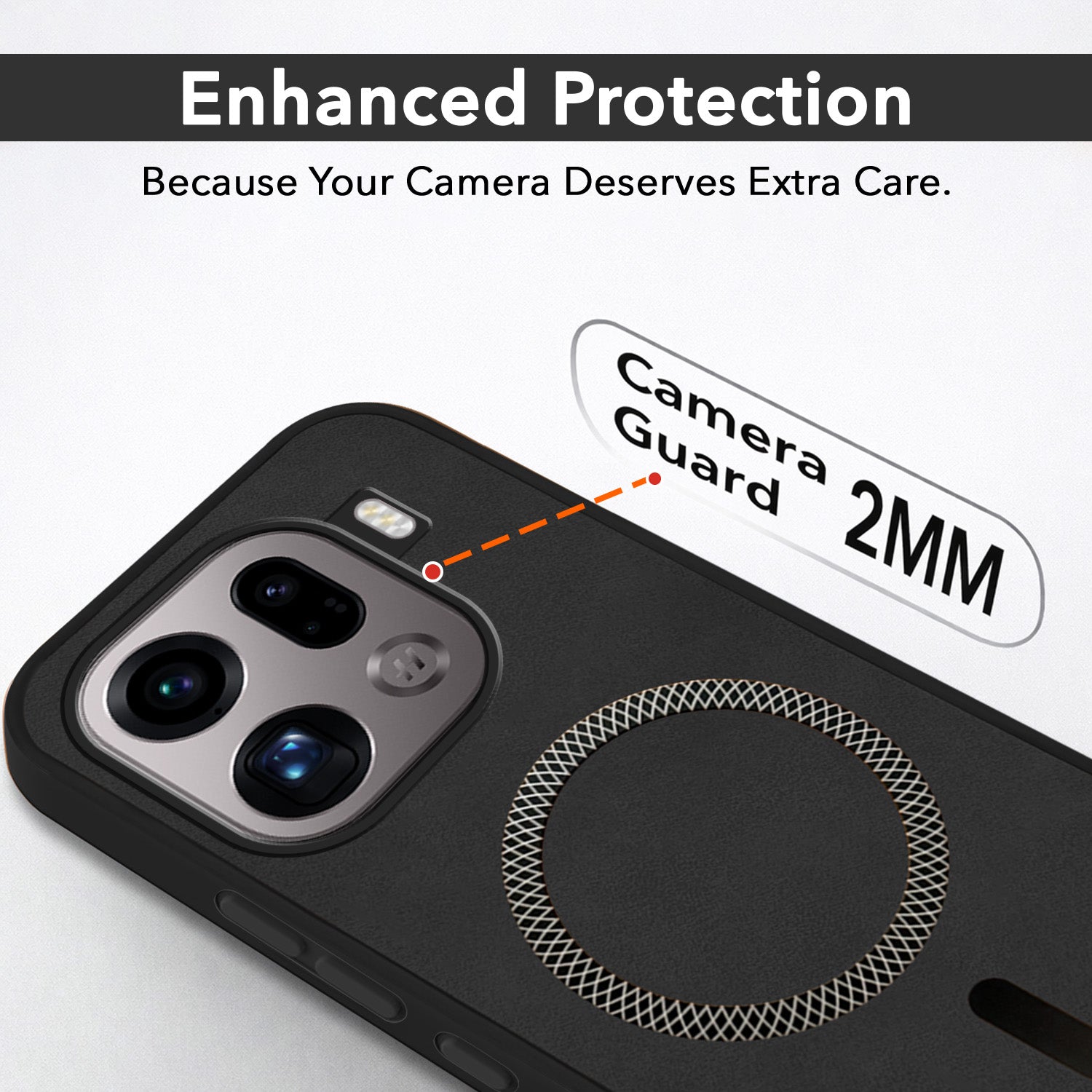 For Oppo Find X9 Pro Back Cover Case Leather Finish (MagSafe Compatible Wireless Charging | Soft Touch | Camera Bump Protection)