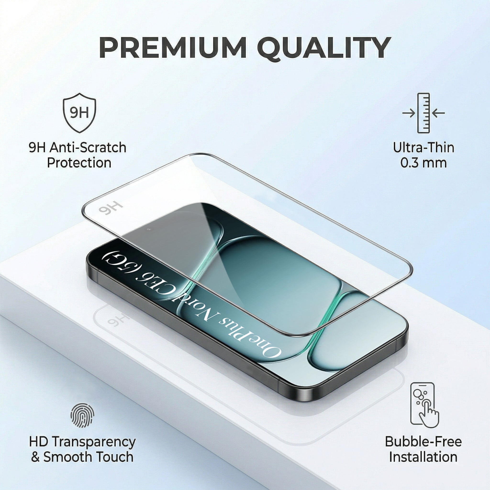 For Oneplus Nord CE 6 (Combo with Back Cover and 9H Tempered Glass (Lifetime Anti-Yellow | Crystal Clear Shockproof | Oleophobic Coating Screen Glass)