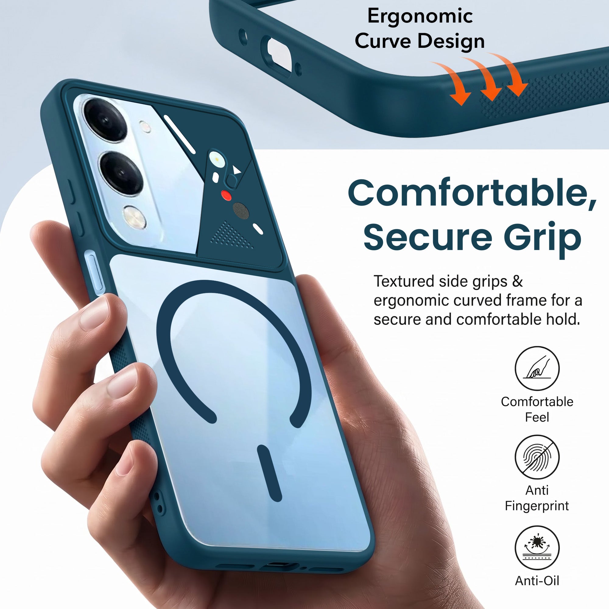 For Vivo iQOO Z10 Lite Back Cover Case Lifetime Anti-Yellow Clear (Camera Protection | Side Grip | Wireless MagSafe Compatible)