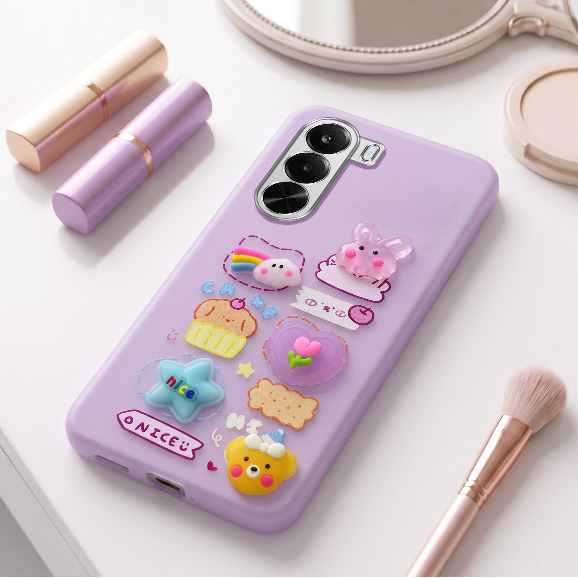 For Realme P4x Back Cover Case (3D Cute Cartoons | Hard Back Side Soft | Matte Premium Finish | HD Printing)