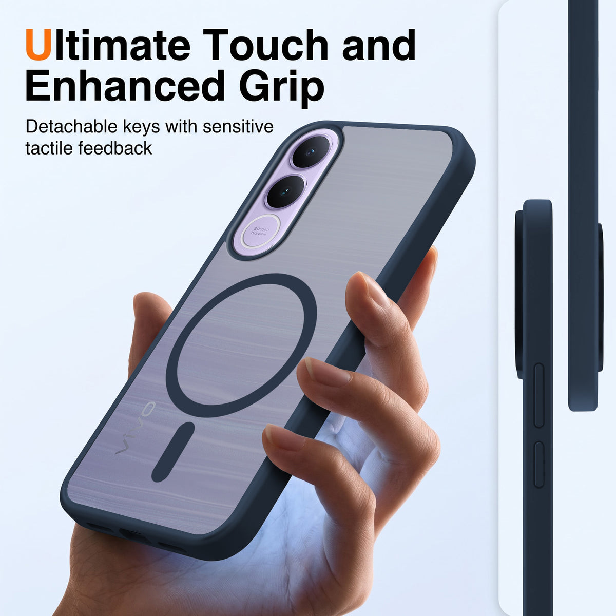 For Vivo V70 FE 5G Matte Finish Back Case Cover (MagSafe Compatible | Translucent Soft Touch | Slim and Unbreakable)