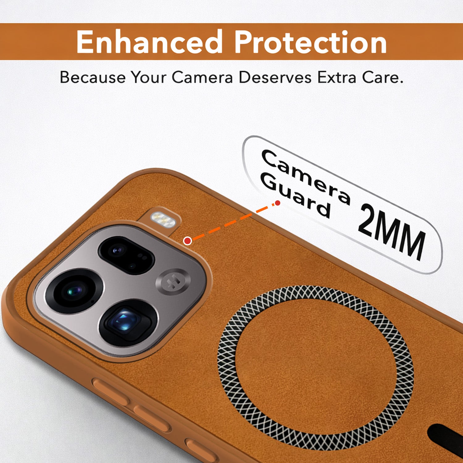 For Oppo Find X9 Pro Back Cover Case Leather Finish (MagSafe Compatible Wireless Charging | Soft Touch | Camera Bump Protection)