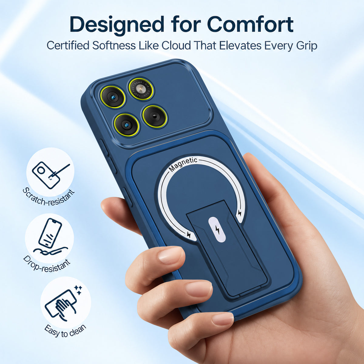 For Motorola Moto Edge 70 Back Case Cover Metallic (Hybrid Armor Kickstand | MagSafe Compatible | Camera Protection Shockproof)