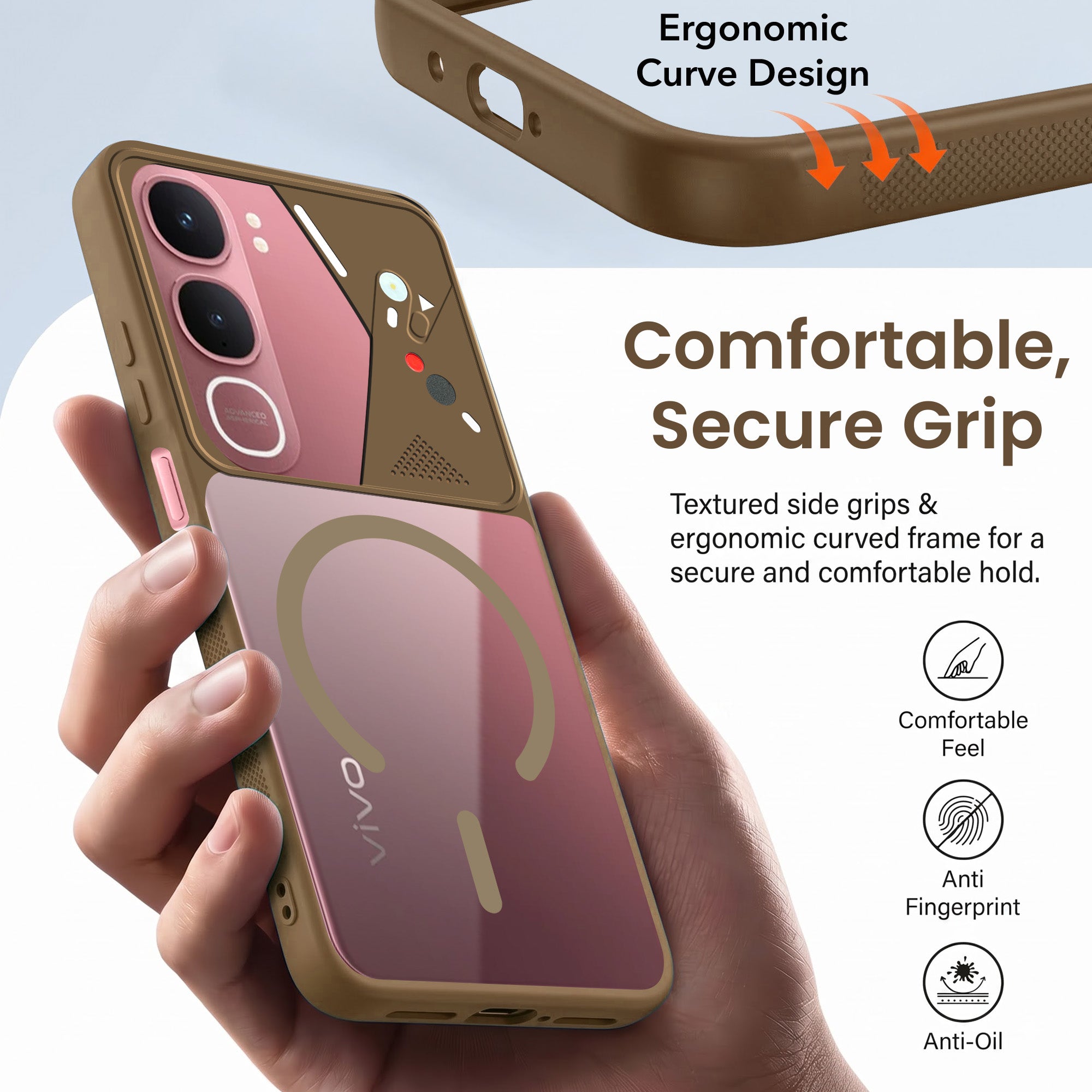 For Vivo Y31 5G Back Cover Case Lifetime Anti-Yellow Clear (Camera Protection | Side Grip | Wireless MagSafe Compatible)