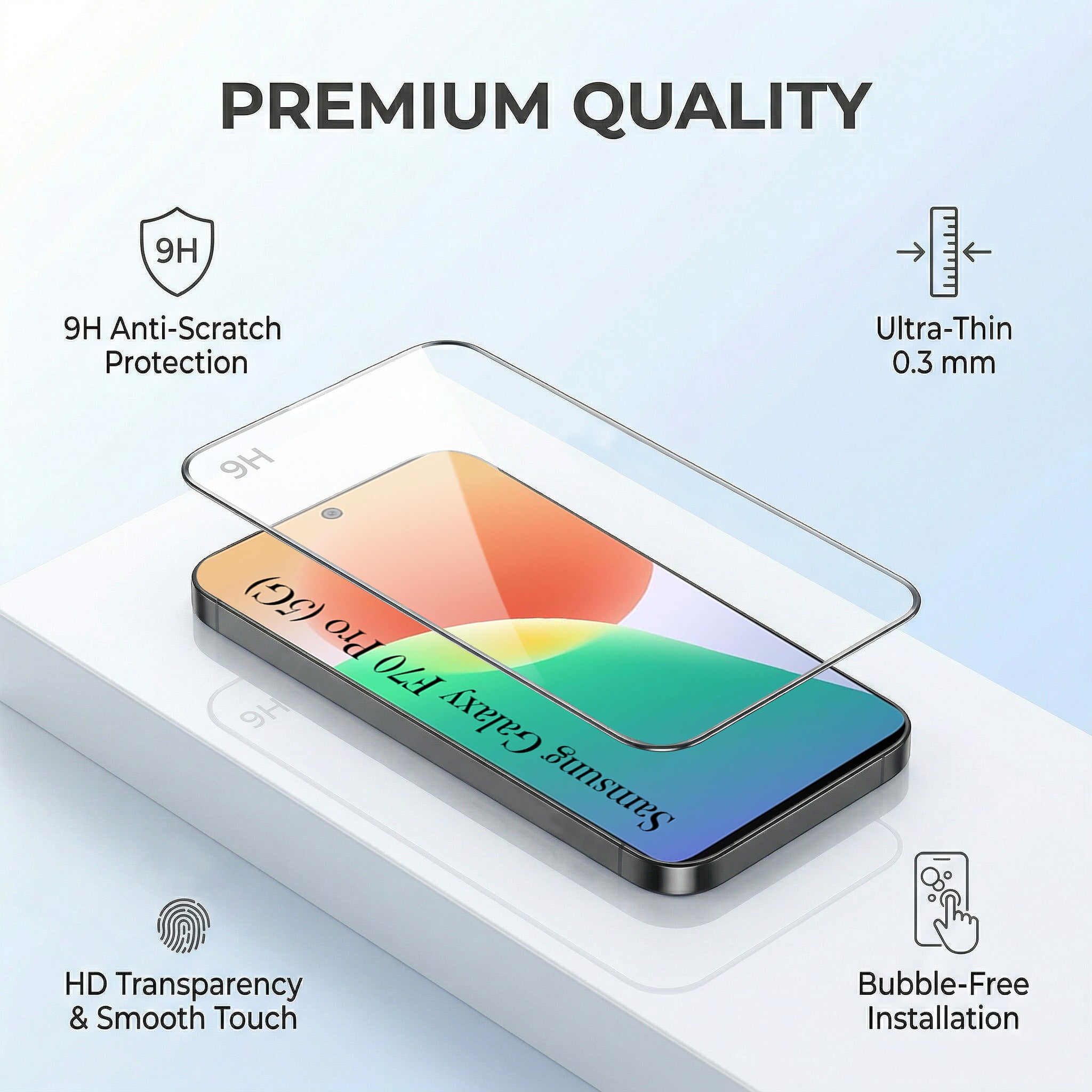 For Samsung Galaxy F70 Pro 5G (Combo with Back Cover and 9H Tempered Glass (Lifetime Anti-Yellow | Crystal Clear Shockproof | Oleophobic Coating Screen Glass)