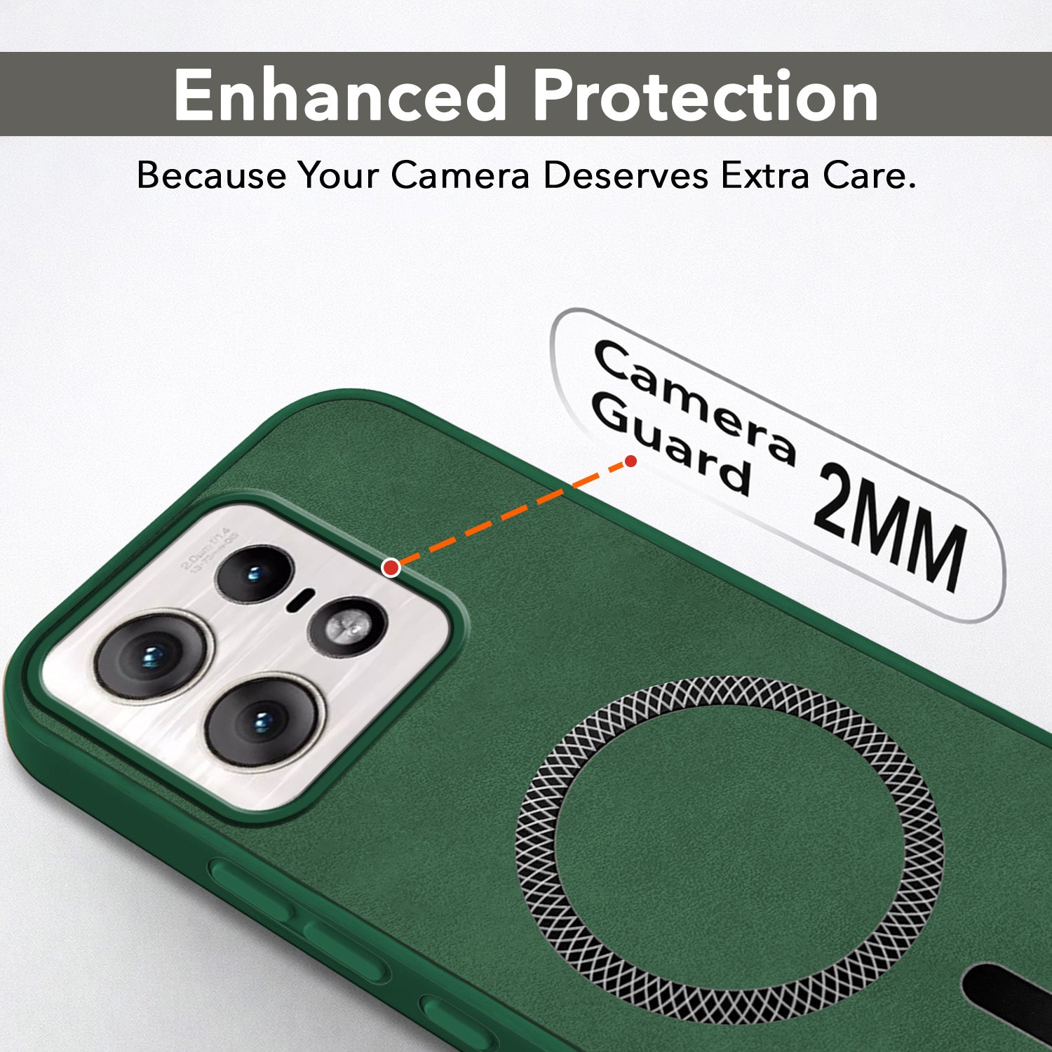 For Motorola Moto Edge 50 Pro Back Cover Case Leather Finish(MagSafe Compatible Wireless Charging | Soft Touch | Camera Bump Protection)