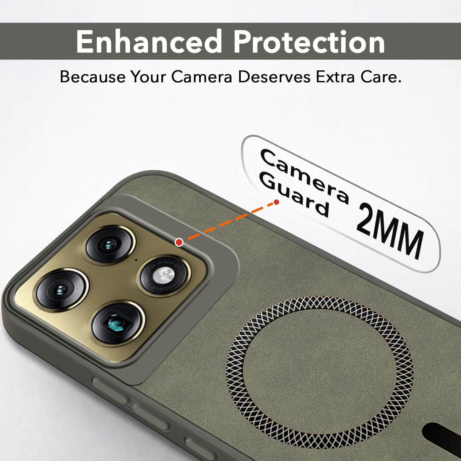 For Motorola Moto Signature 5G Back Cover Case Leather Finish (MagSafe Compatible Wireless Charging | Soft Touch | Camera Bump Protection)