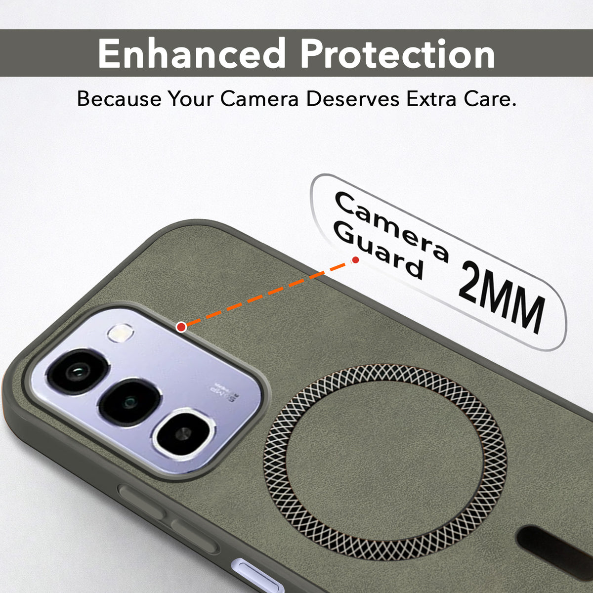 For Realme P4R 5G | Realme Narzo 100X 5G Back Cover Case Leather Finish (MagSafe Compatible Wireless Charging | Soft Touch | Camera Bump Protection)