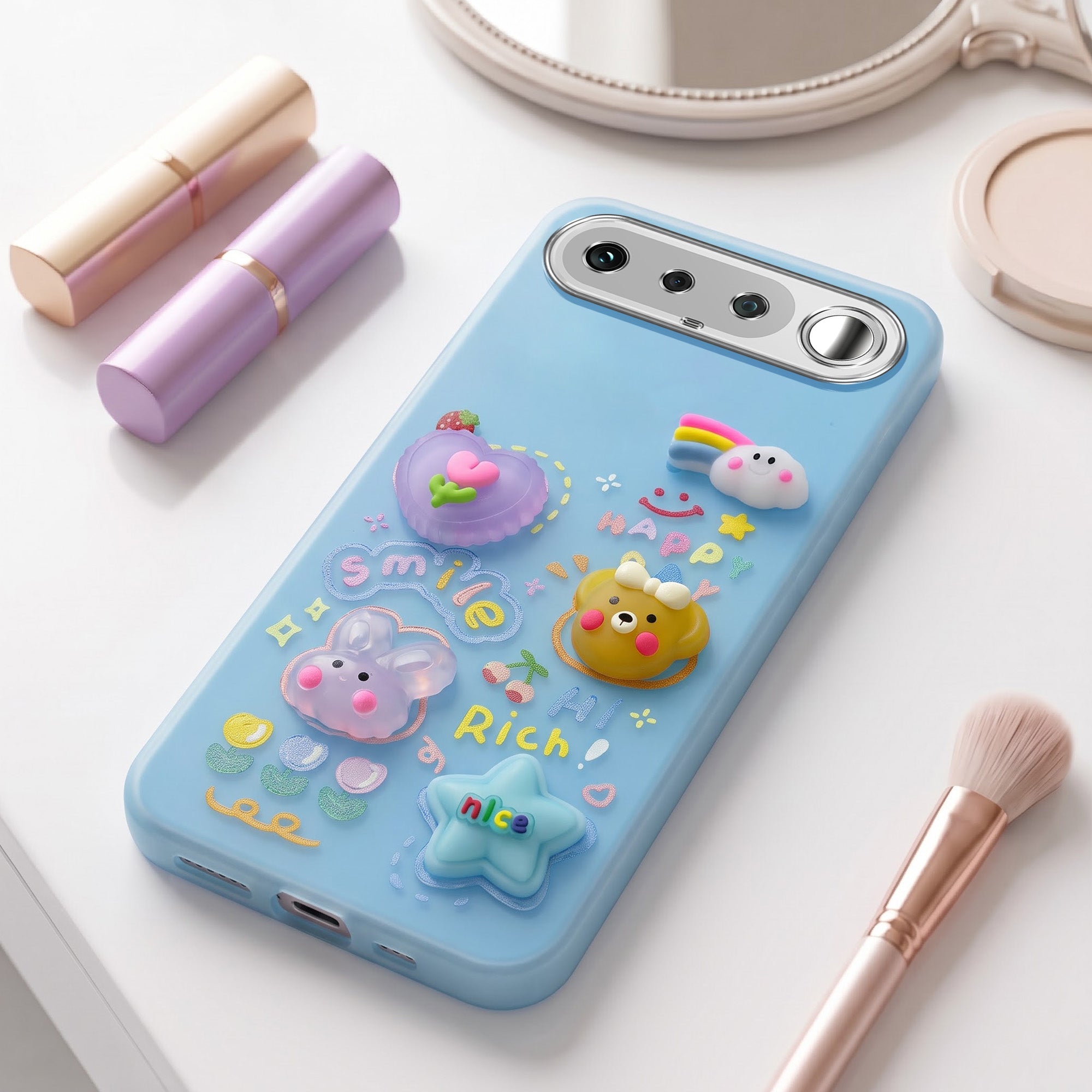 For Realme 16 Back Cover Case (3D Cute Cartoons | Hard Back Side Soft | Matte Premium Finish | HD Printing)