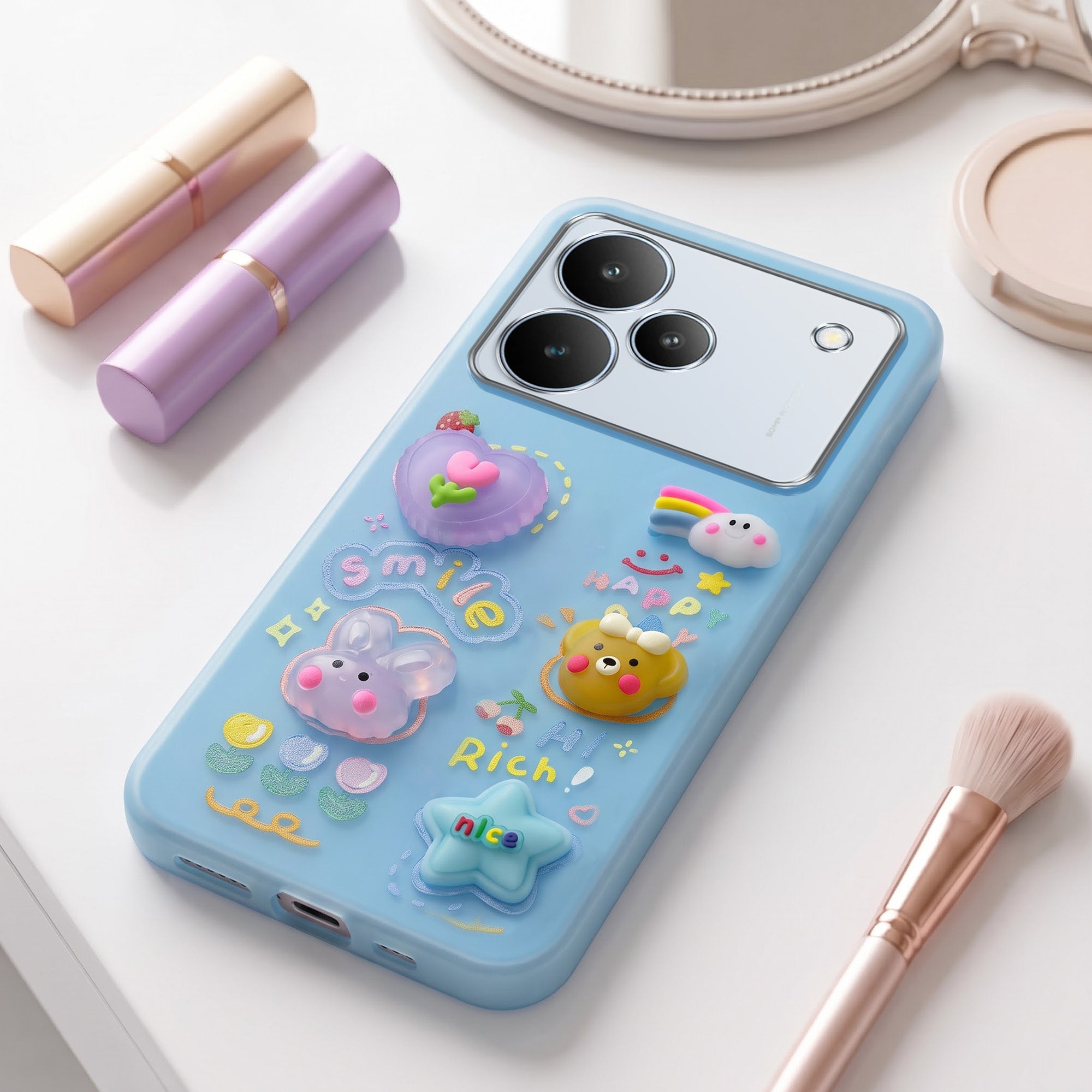 For Realme P4 Back Cover Case (3D Cute Cartoons | Hard Back Side Soft | Matte Premium Finish | HD Printing)